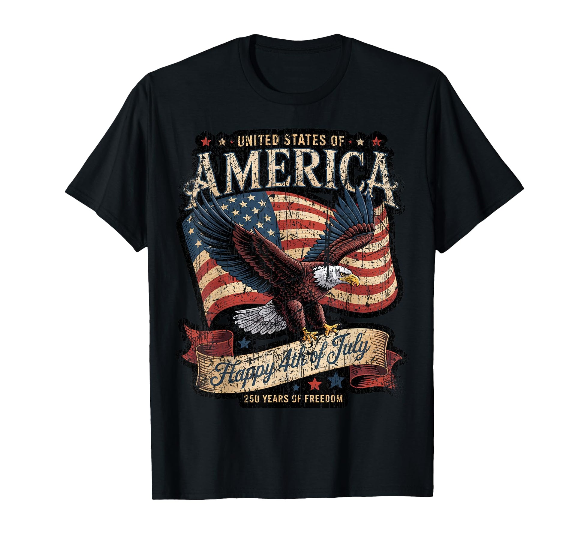250 Year American Flag Mens T-Shirt - Custom Art Print Men Women - T-Shirt, Sweatshirt, Hoodie
