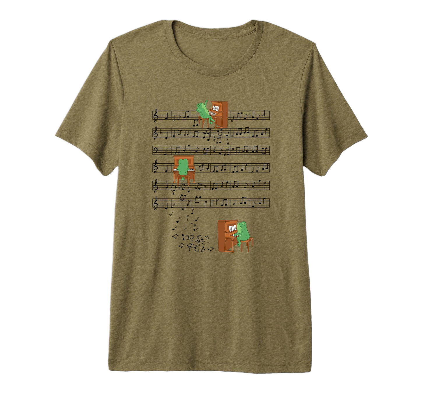 Frog Playing Piano Music Frog Lover T-Shirt - Fun Novelty Design Men Women - T-Shirt, Sweatshirt, Hoodie