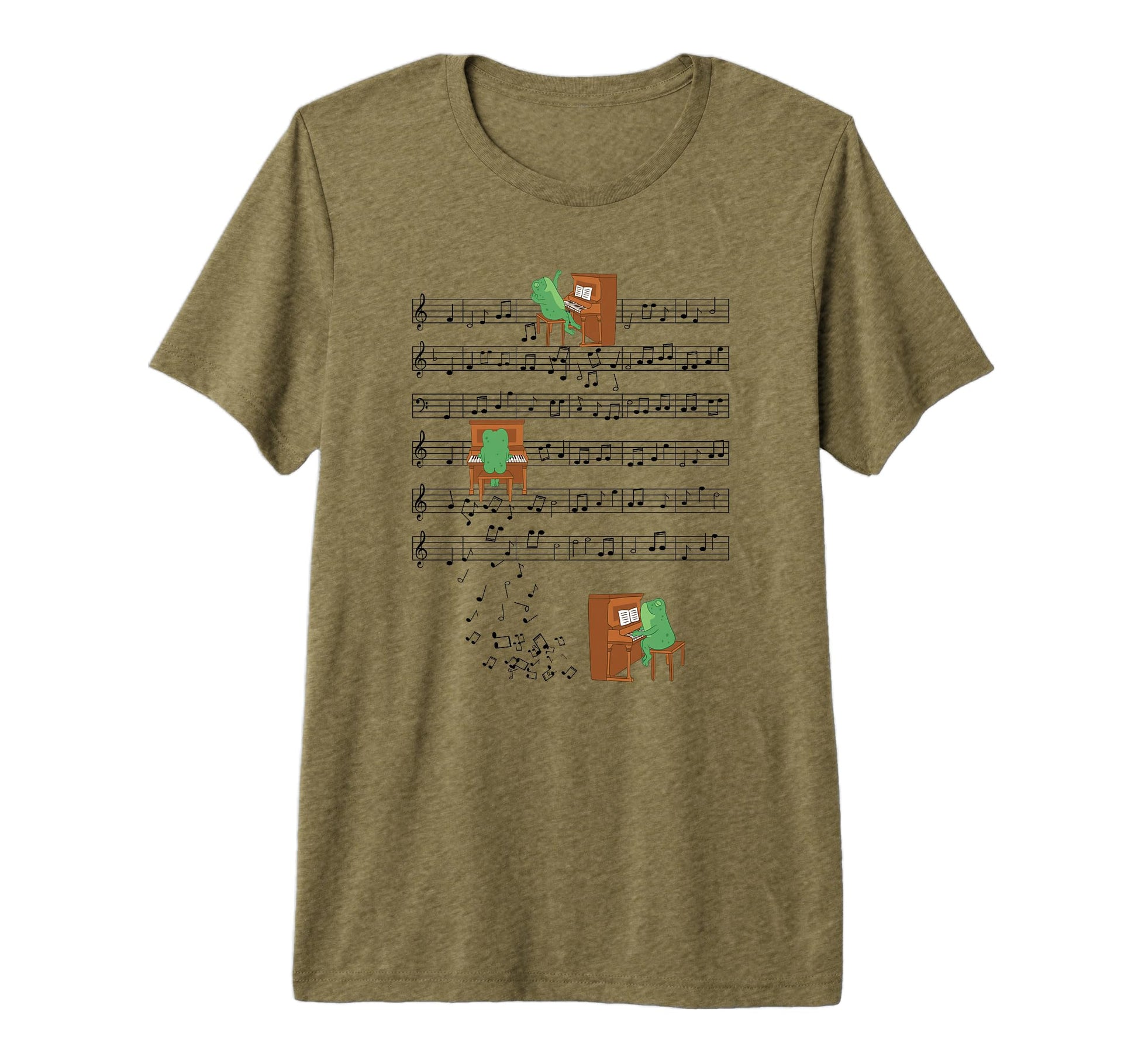 Frog Playing Piano Music Frog Lover T-Shirt - Fun Novelty Design Men Women - T-Shirt, Sweatshirt, Hoodie