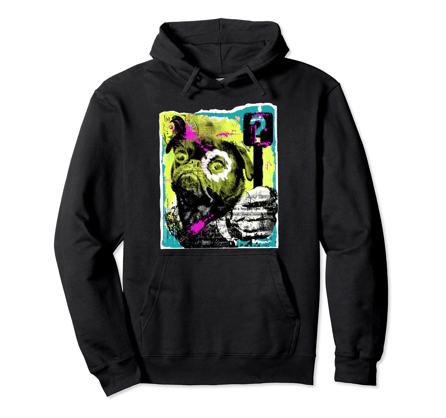 Funny Pug Dog Lover Pug Pop Art Hoodie - Minimalist Print Unisex - T-Shirt, Sweatshirt, Hoodie
