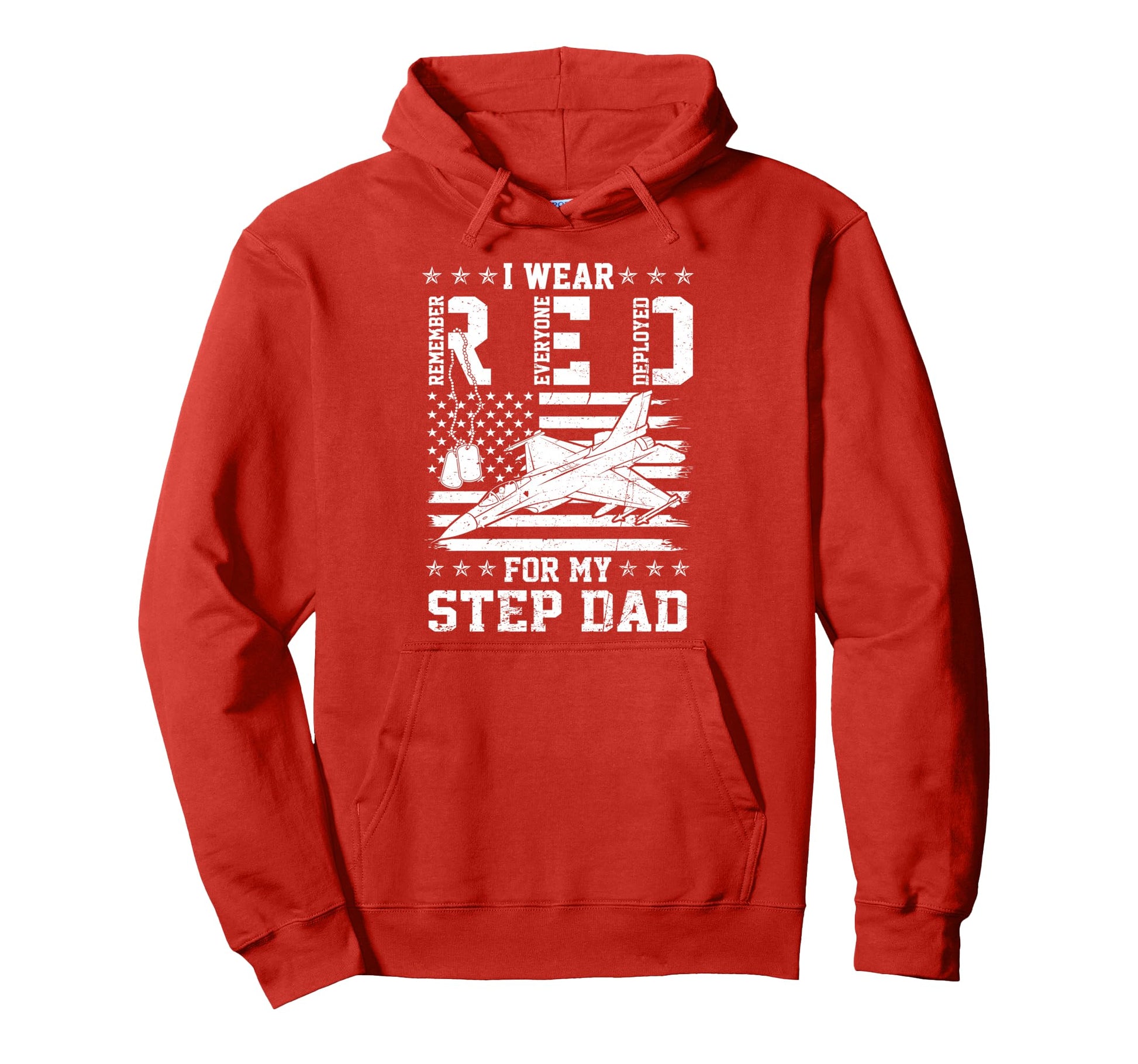 Red Friday My Step Dad Air Force Hoodie - Aesthetic Graphic Men Women - T-Shirt, Sweatshirt, Hoodie