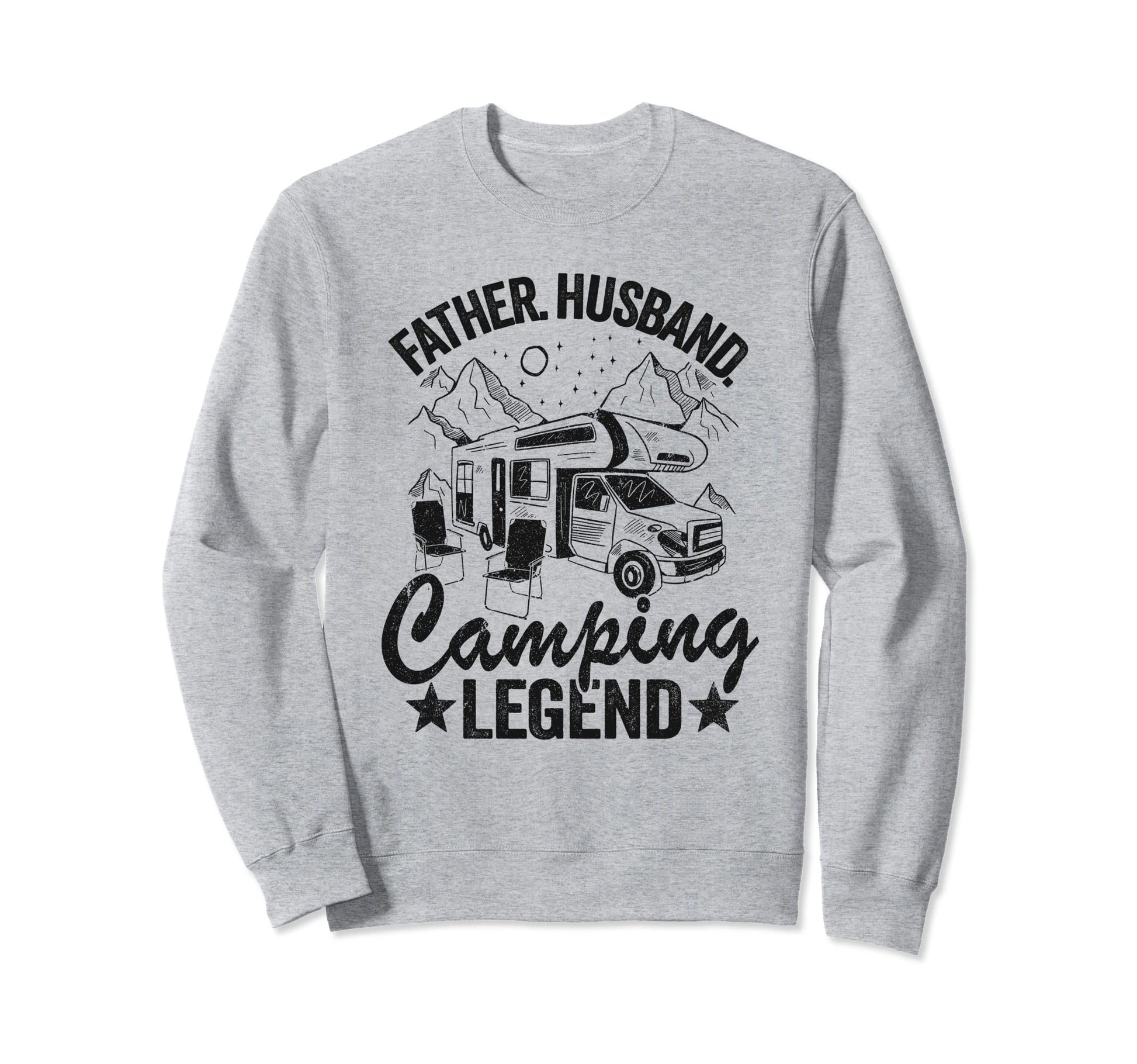 Father Husband Camping Legend Rv Sweatshirt - Minimalist Print Men Women - T-Shirt, Sweatshirt, Hoodie
