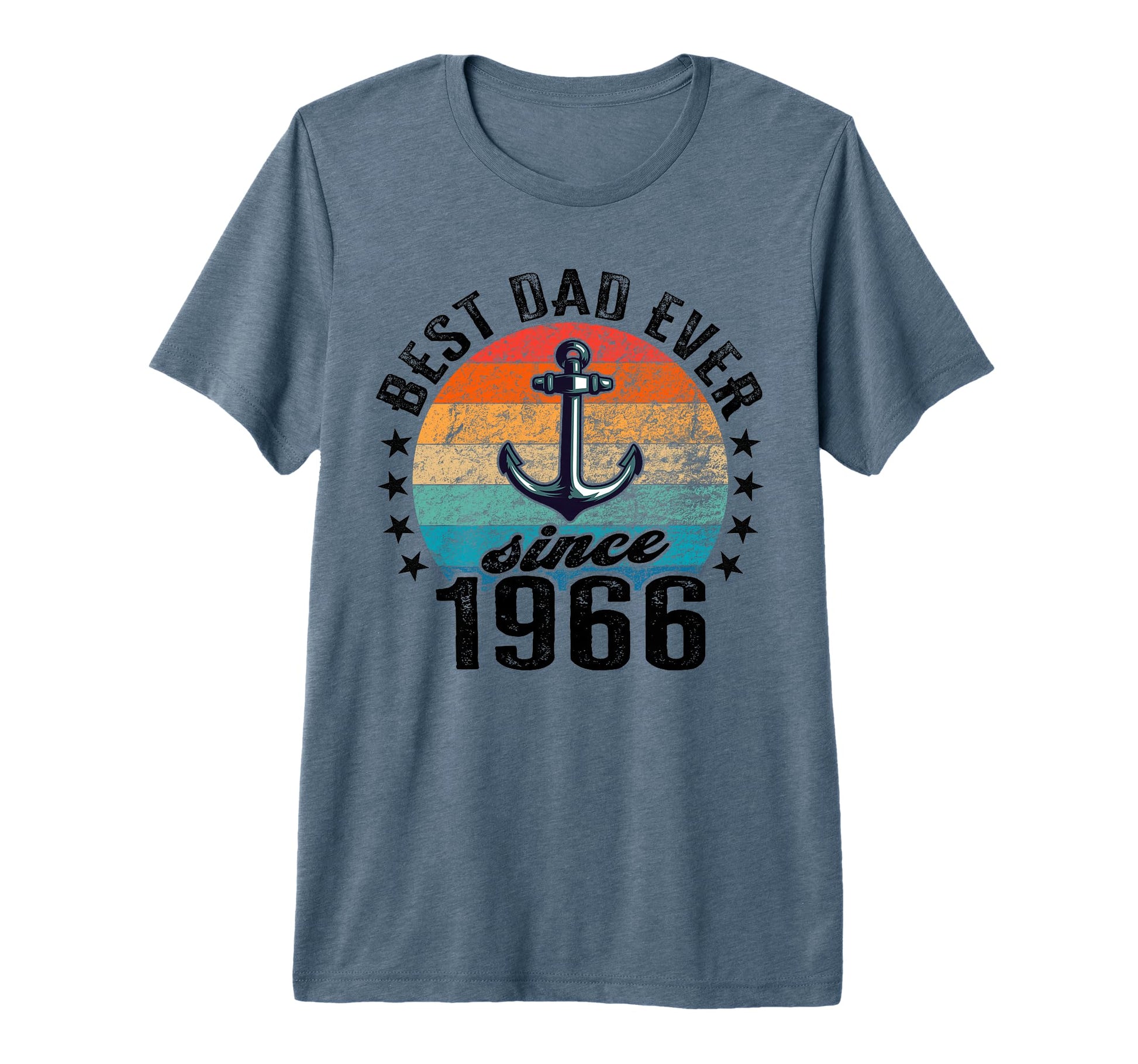 Best Dad World No Joke Dad Since 1966 Tri T-Shirt - Trendy Graphic Unisex - T-Shirt, Sweatshirt, Hoodie