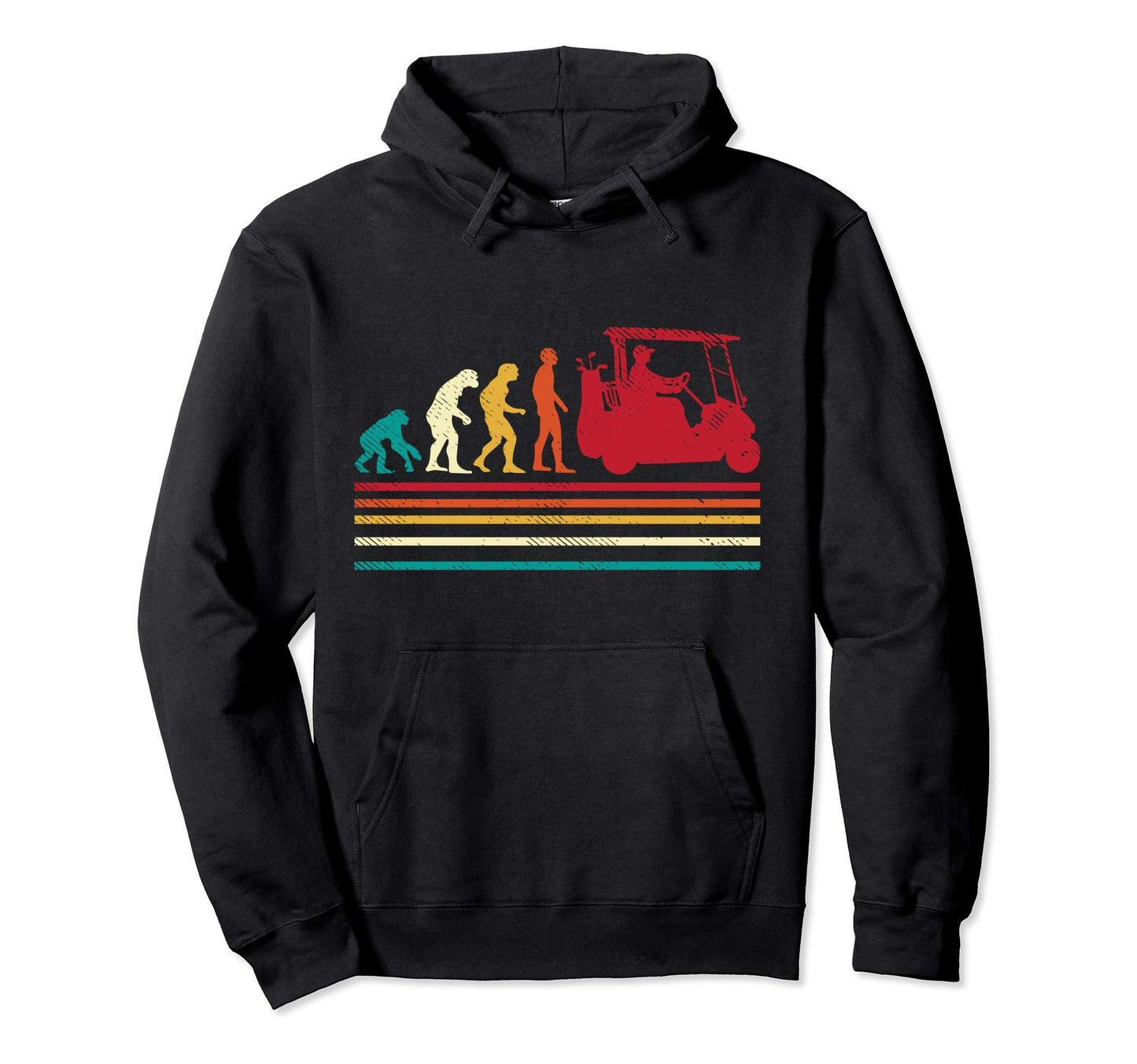 Human Evolution Golf Cart Funny Hoodie - Aesthetic Graphic Men Women - T-Shirt, Sweatshirt, Hoodie
