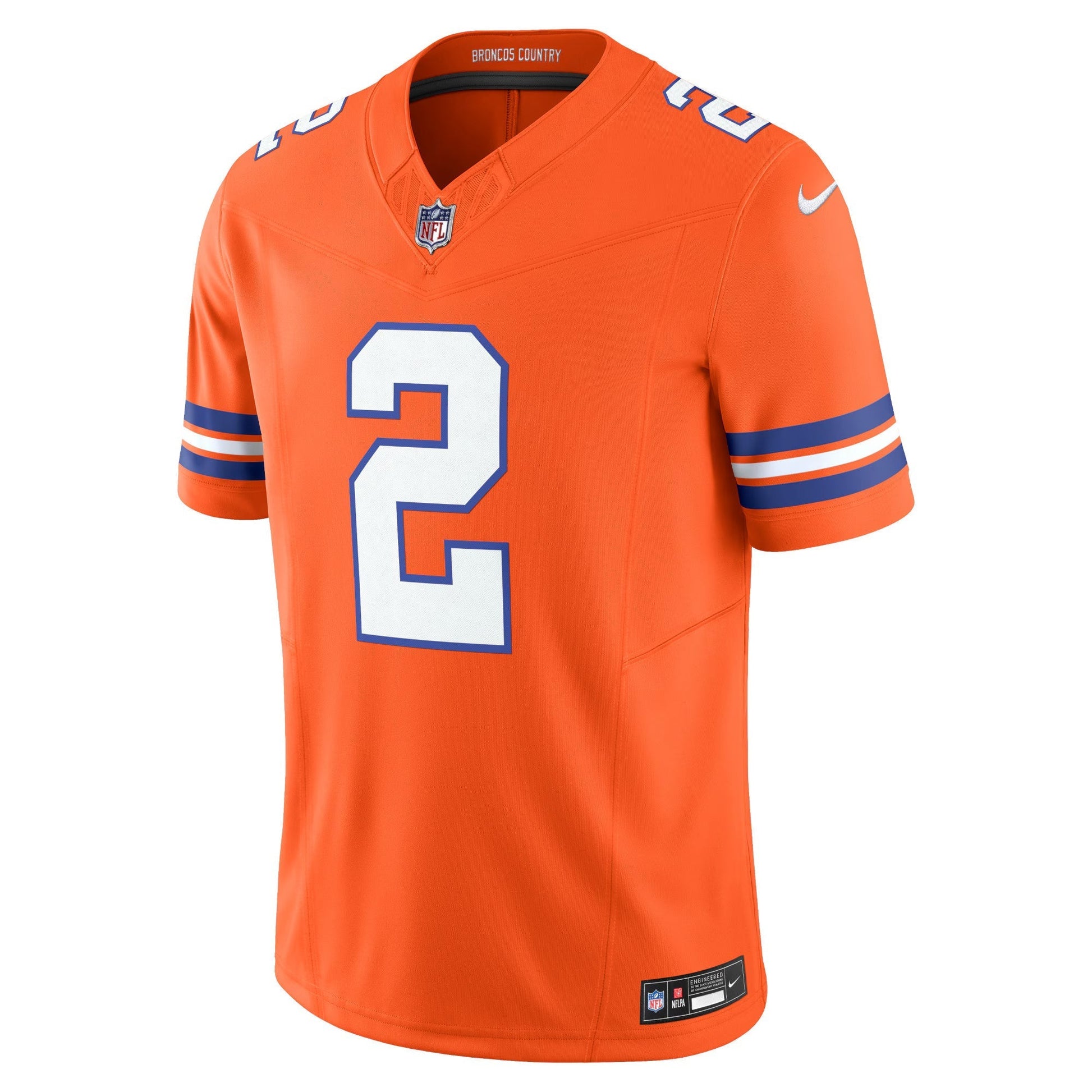 Denver Broncos Patrick Surtain II Orange Alternate Mile High Collection 1977 Throwback Vapor F.U.S.E. Limited Jersey football jersey product view 1