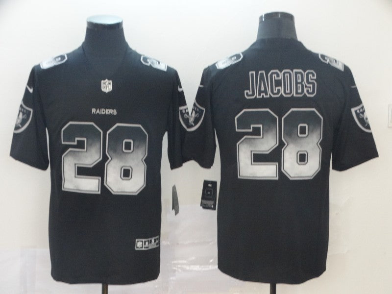 Men's Las Vegas Raiders #28 Josh Jacobs Black Authentic Game Jersey1 football jersey product view 1