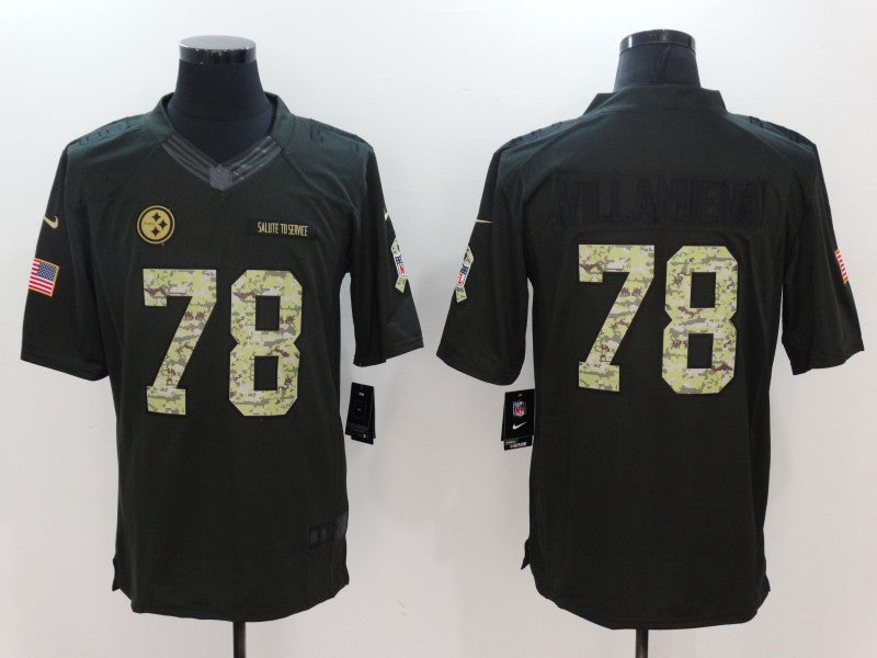 Men's Pittsburgh Steelers Alejandro Villanueva #78 Black Authentic Game Jersey1 football jersey product view 1
