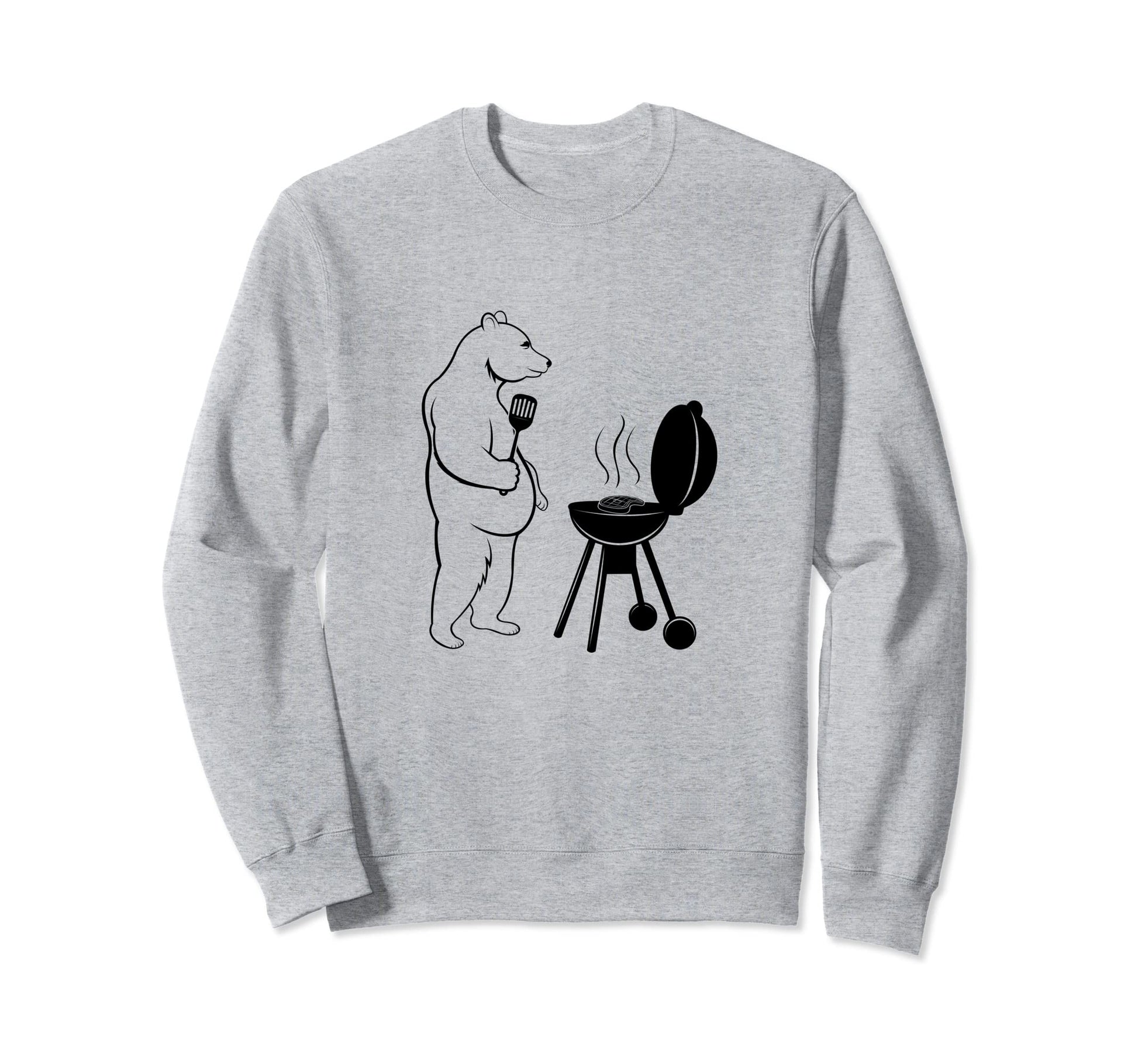 Grizzly Grilling Wildlife Bear Sweatshirt - Aesthetic Graphic Unisex - T-Shirt, Sweatshirt, Hoodie