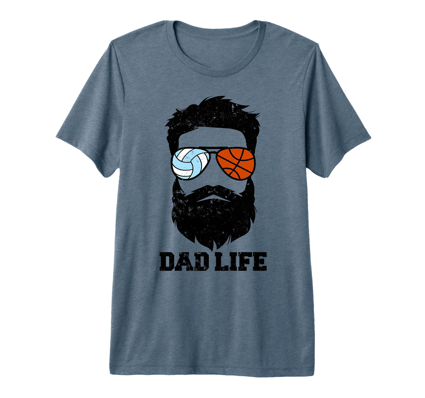 Mens Volleyball Basketball Dad Messy T-Shirt - Minimalist Print for Adults - T-Shirt, Sweatshirt, Hoodie