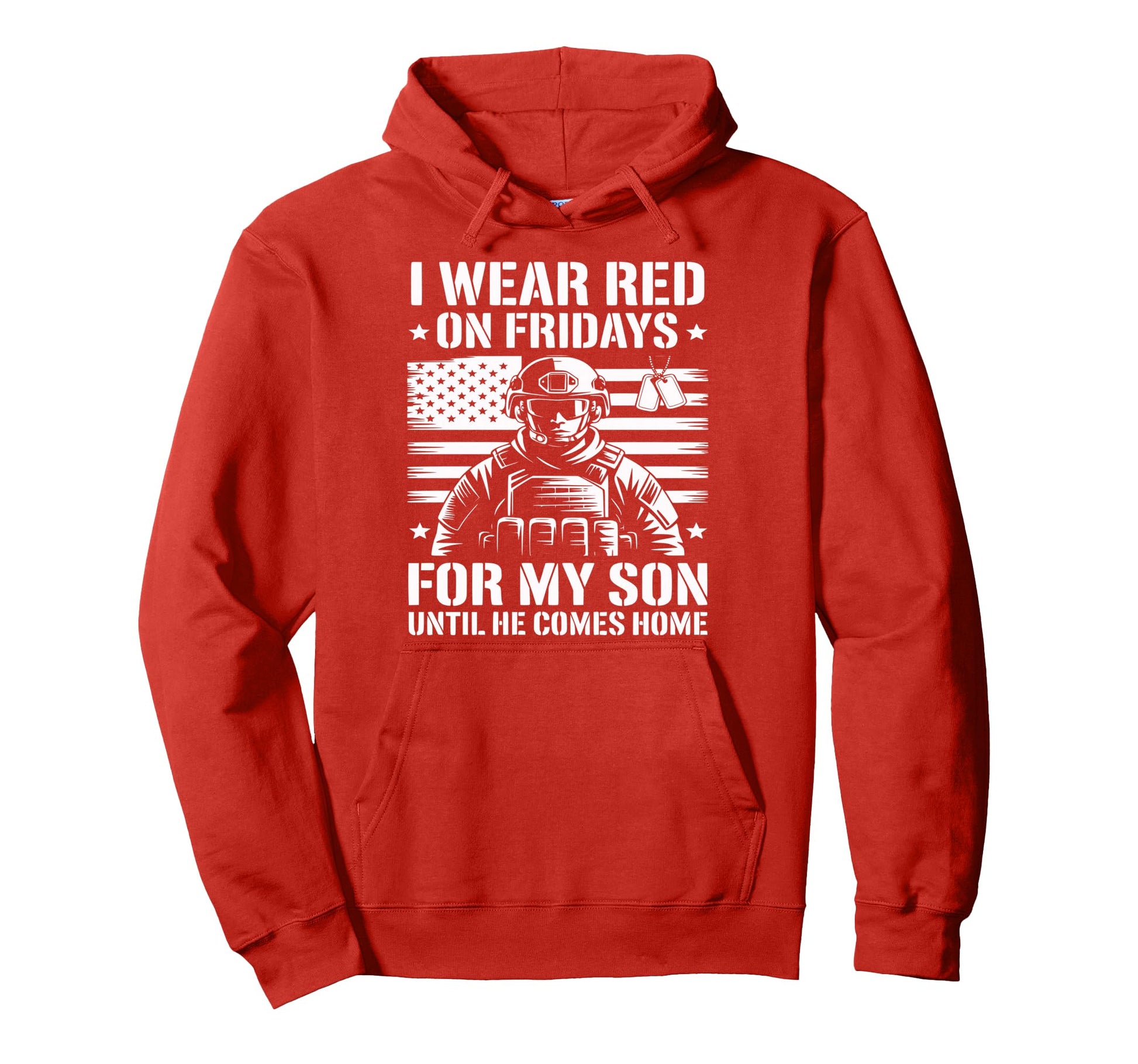 I Wear Red Fridays My Son American Hoodie - Minimalist Print Men Women - T-Shirt, Sweatshirt, Hoodie
