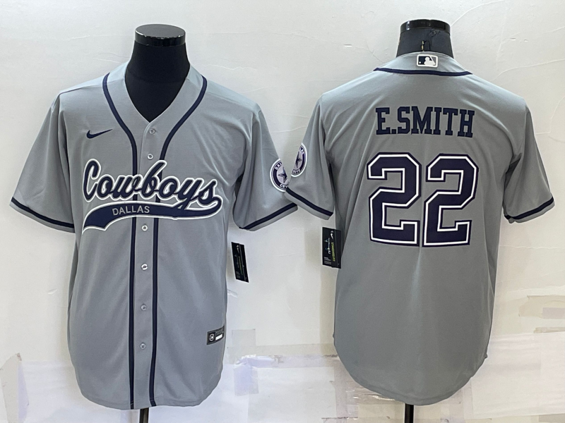 Men's Dallas Cowboys Emmitt Smith Gray Game Jersey Joint Edition football jersey product view 1