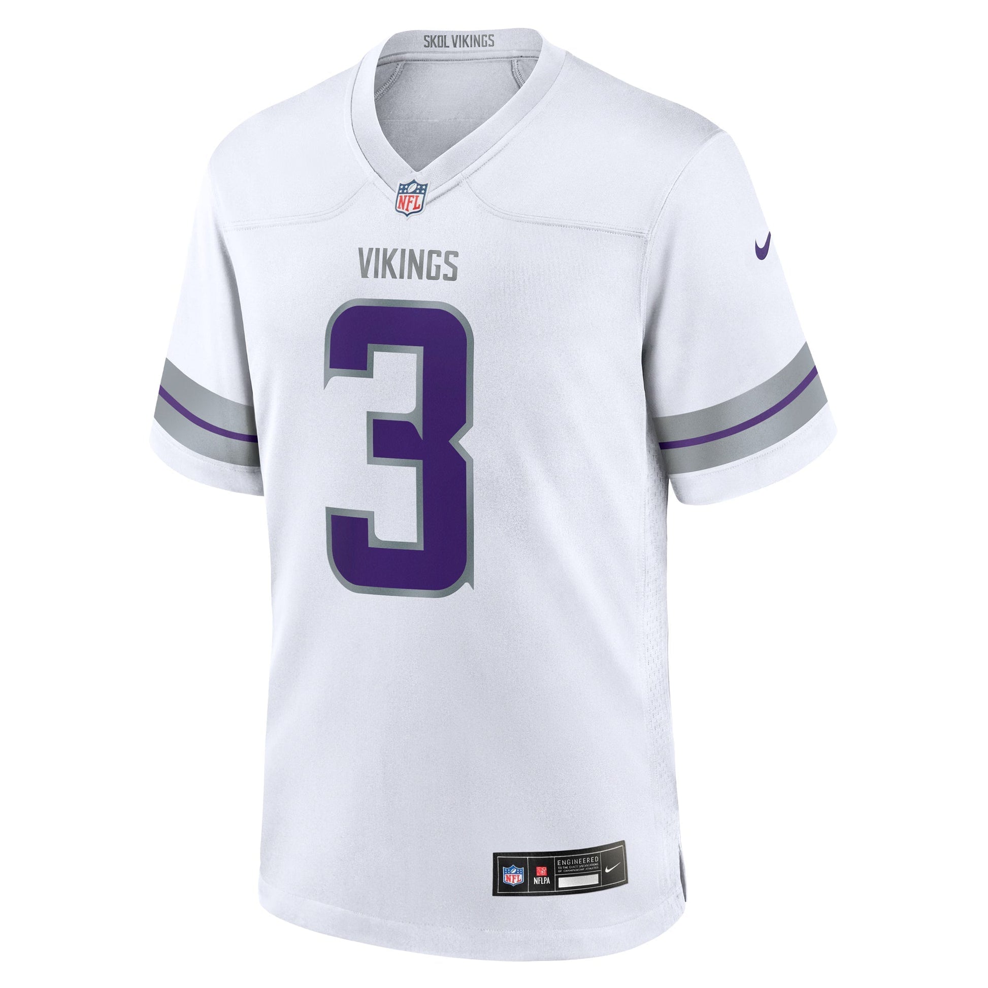 Minnesota Vikings Jordan Addison White Alternate Game Player Jersey basketball jersey product view 1