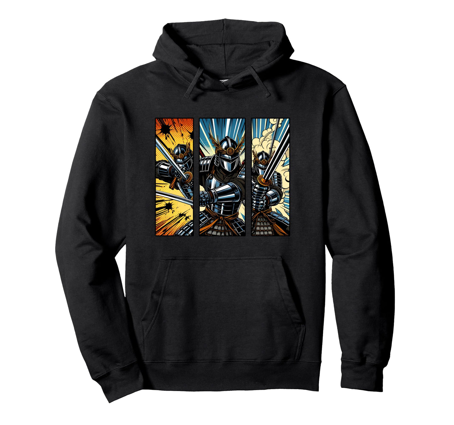 Japanese Fighters Battling Pop Art Hoodie - Novelty Apparel Men Women - T-Shirt, Sweatshirt, Hoodie