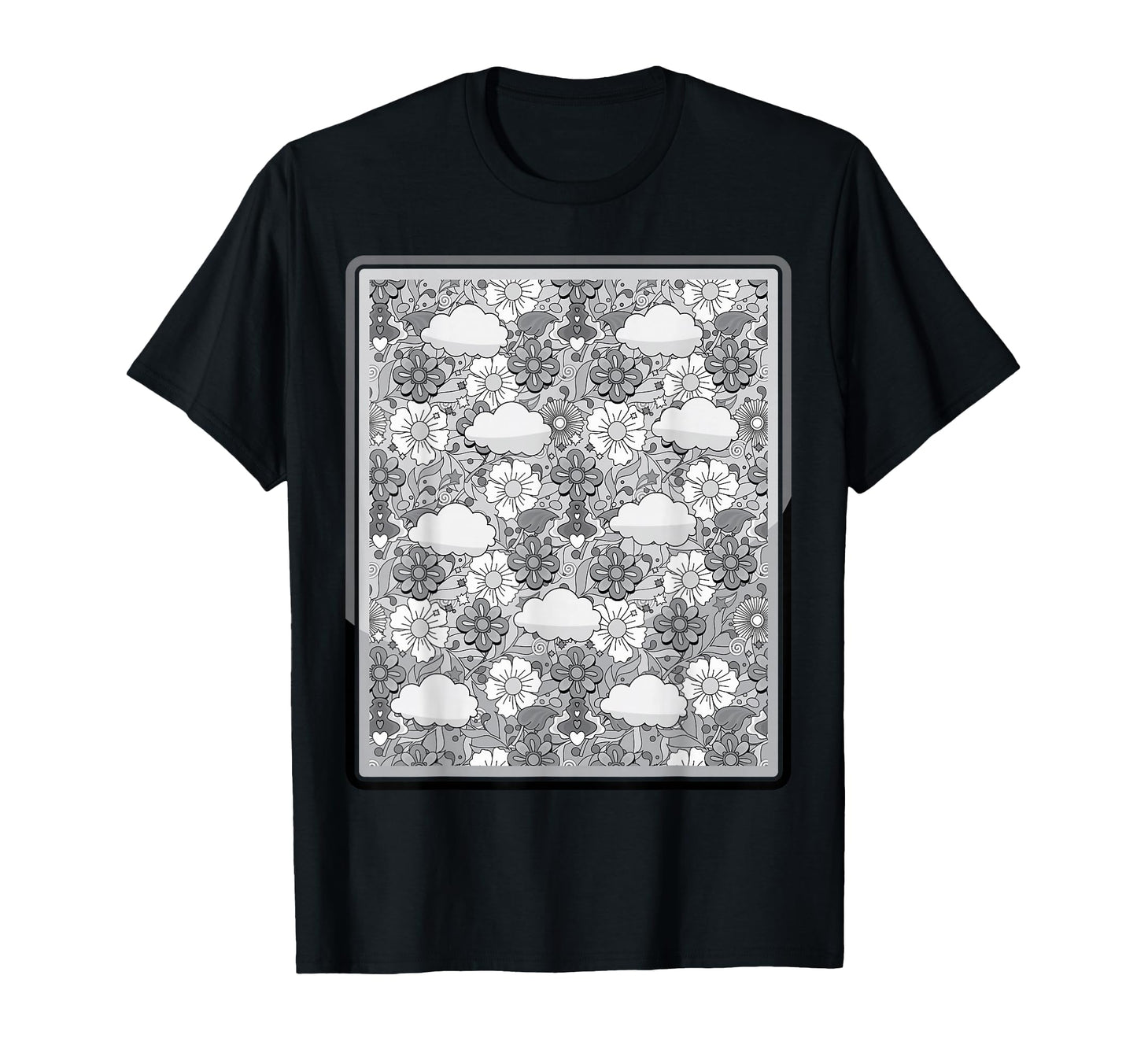 Clouds Indie Aesthetic Pop Art Flowers T-Shirt - Graphic Print for Adults - T-Shirt, Sweatshirt, Hoodie