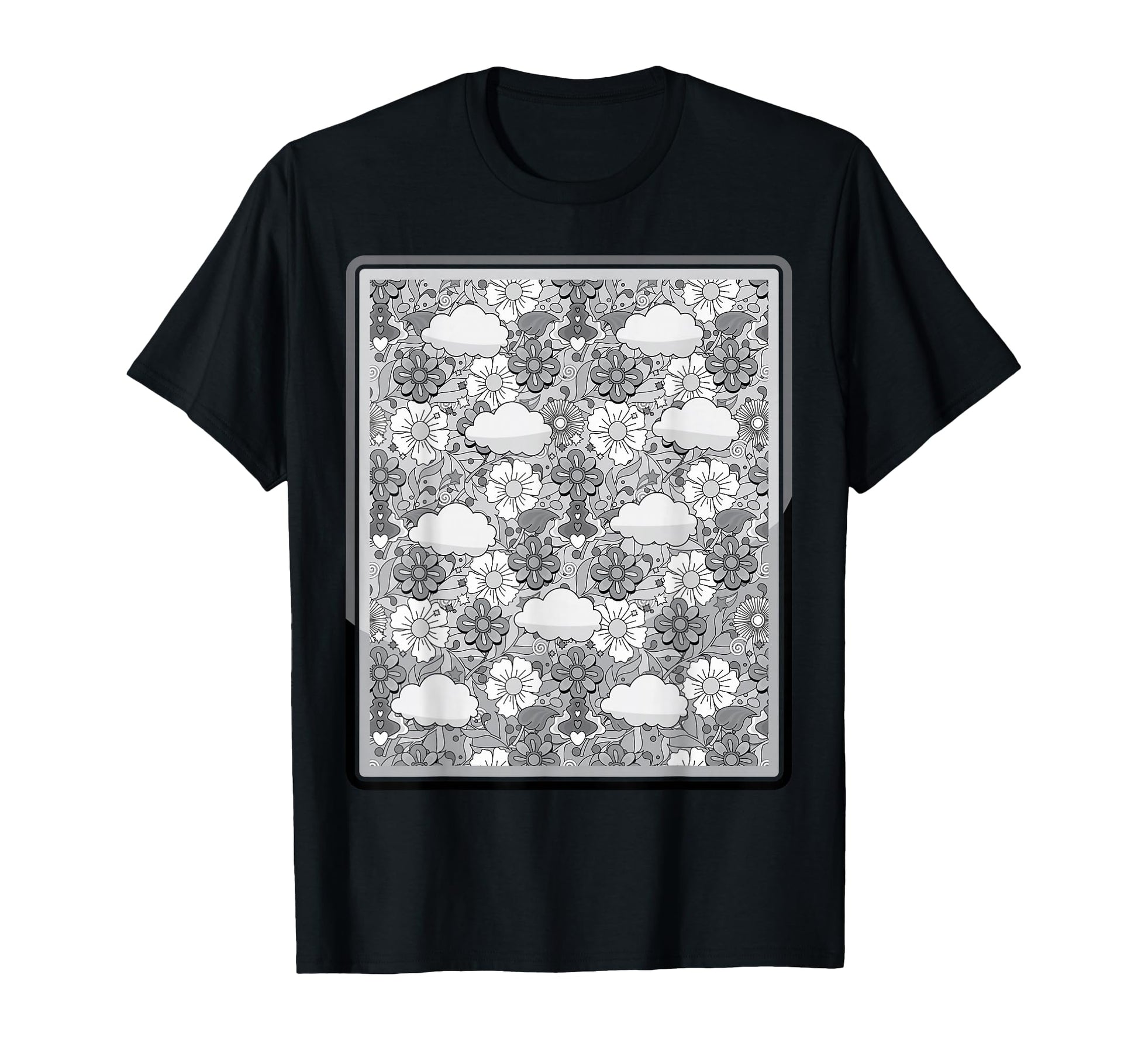 Clouds Indie Aesthetic Pop Art Flowers T-Shirt - Graphic Print for Adults - T-Shirt, Sweatshirt, Hoodie