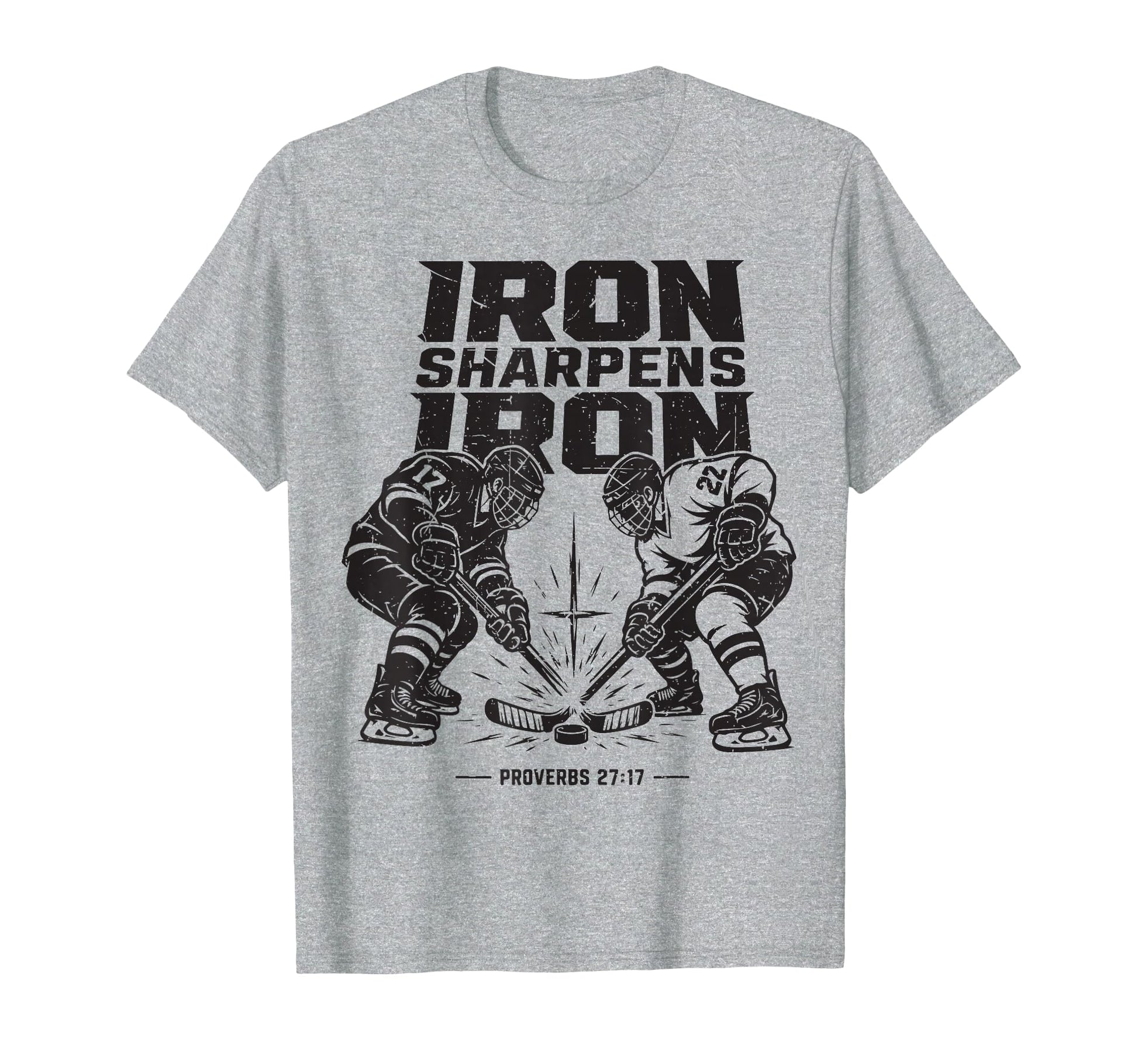 Christian Hockey Religious Gift Iron T-Shirt - Custom Art Print Men Women - T-Shirt, Sweatshirt, Hoodie