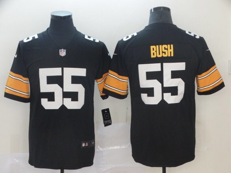 Men's Pittsburgh Steelers Devon Bush Jr. Black Player Game Jersey football jersey product view 1