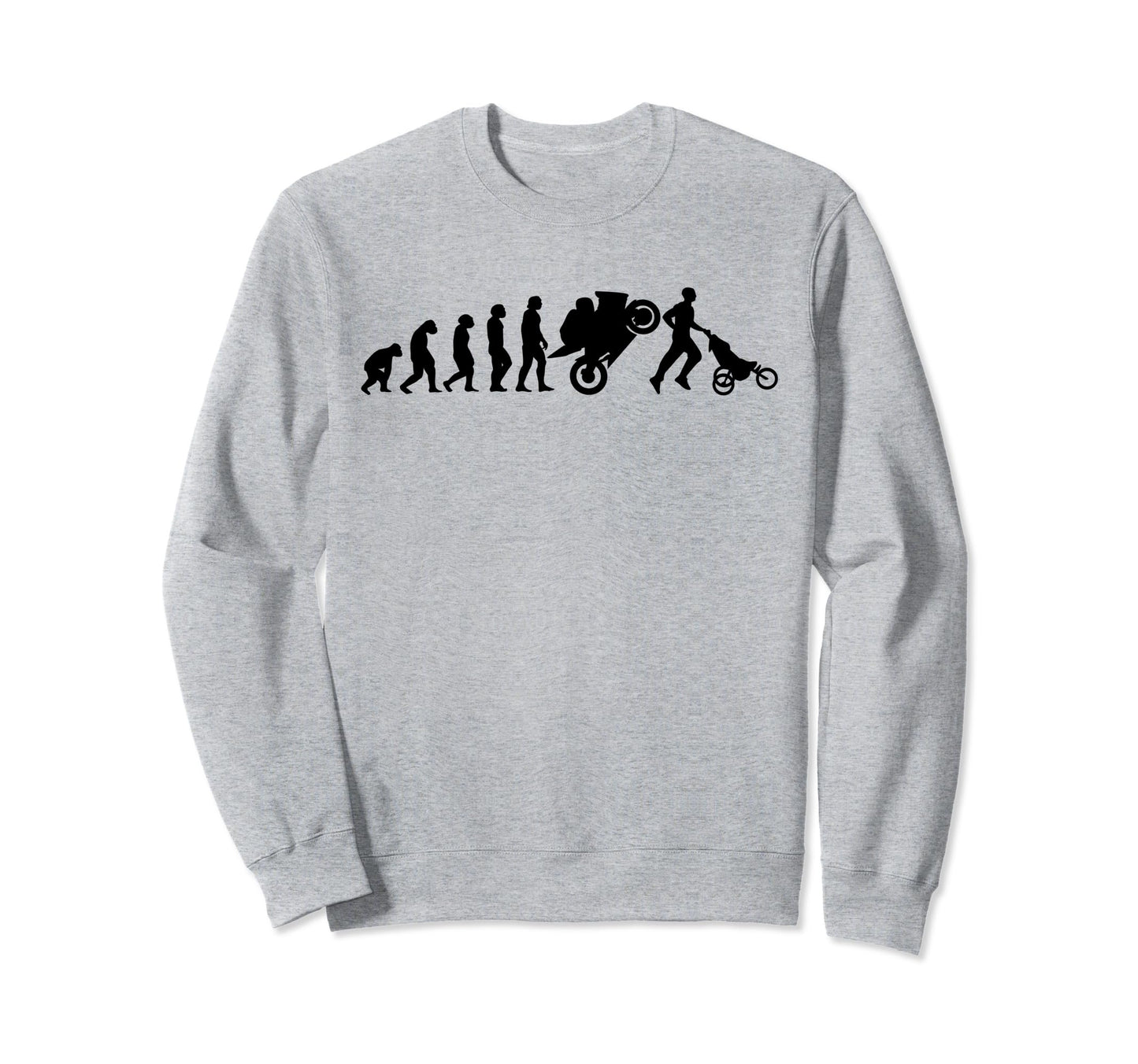 Biker Evolution Funny Dad Motorcyclist Sweatshirt - Unique Graphic Unisex - T-Shirt, Sweatshirt, Hoodie