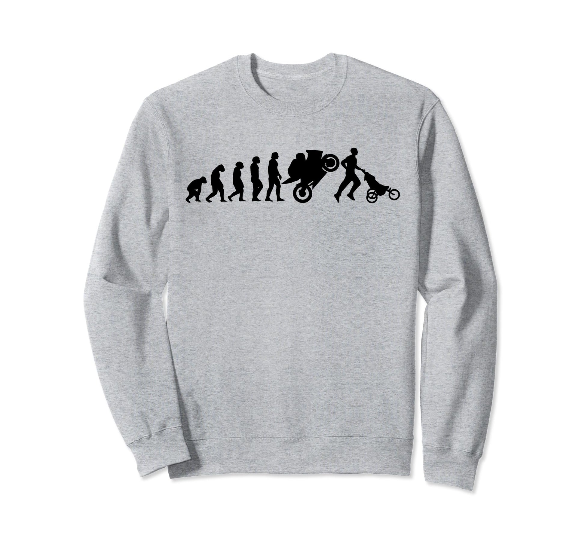 Biker Evolution Funny Dad Motorcyclist Sweatshirt - Unique Graphic Unisex - T-Shirt, Sweatshirt, Hoodie