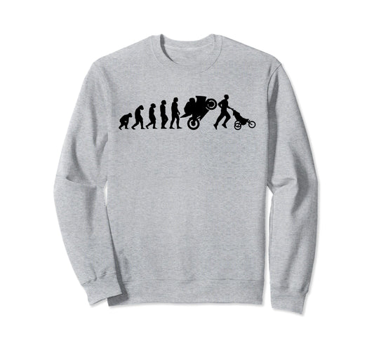 Biker Evolution Funny Dad Motorcyclist Sweatshirt - Unique Graphic Unisex - T-Shirt, Sweatshirt, Hoodie