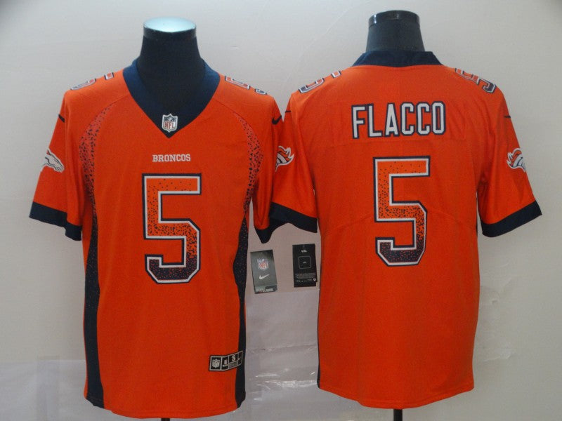 Men's Denver Broncos Joe Flacco #5 Orange Game Jersey1 football jersey product view 1