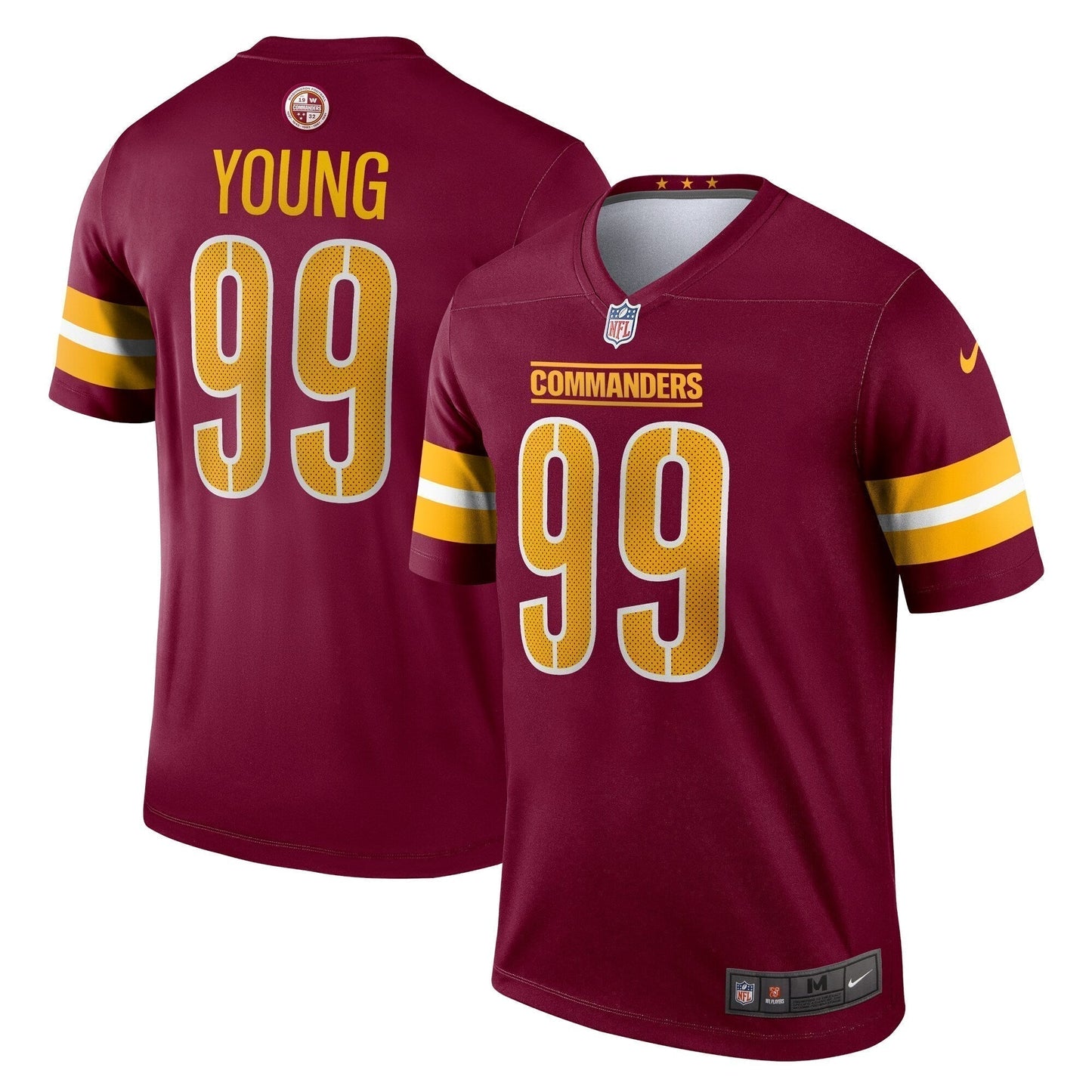 Chase Young Washington Commanders Legend Jersey - Burgundy football jersey product view 1