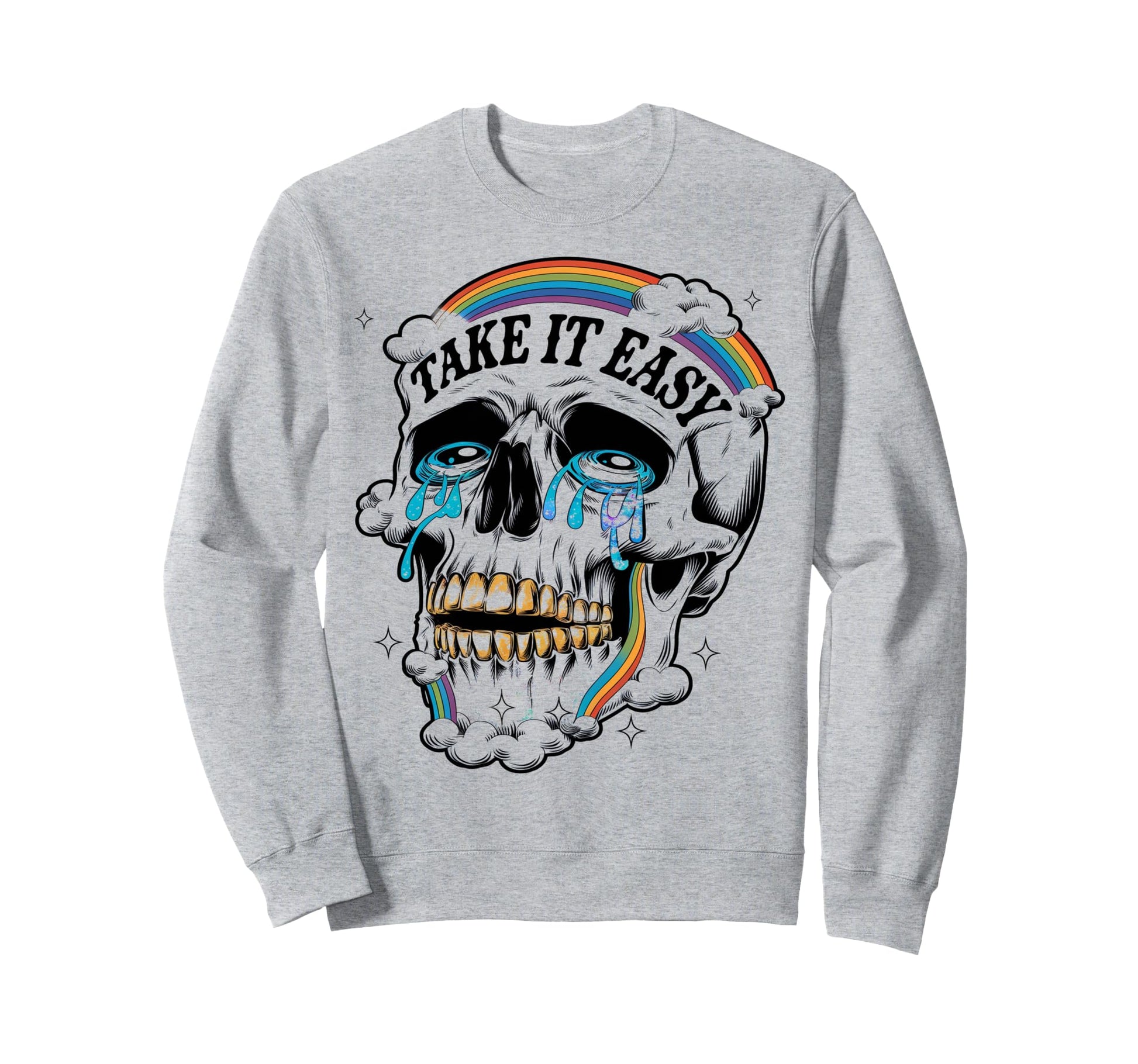 Mens Womens Tops Skeleton Meme Face Sweatshirt - Minimalist Print Unisex - T-Shirt, Sweatshirt, Hoodie