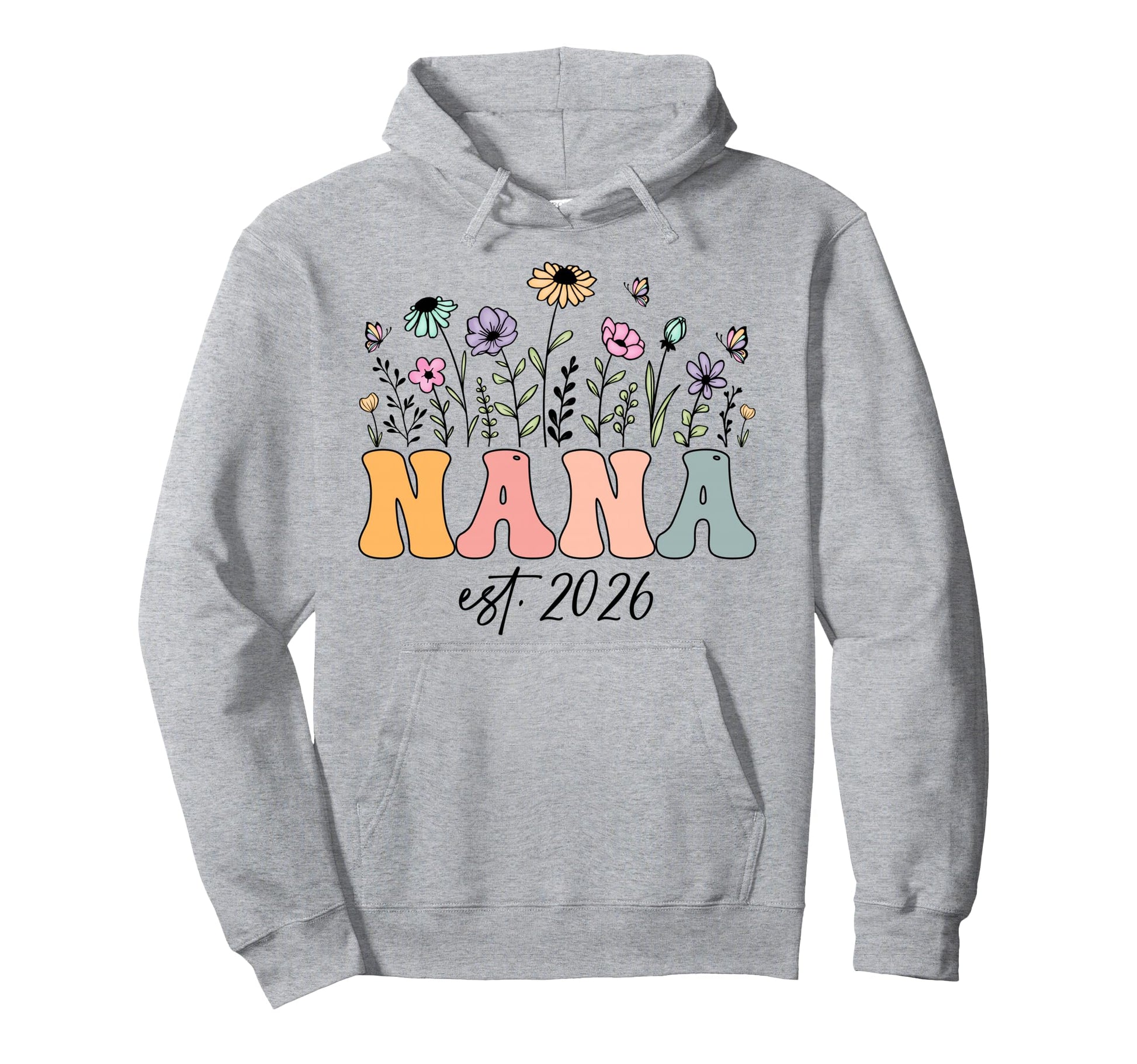 Nana Est 2026 Wildflower Promoted To Hoodie - Custom Art Print for Adults - T-Shirt, Sweatshirt, Hoodie