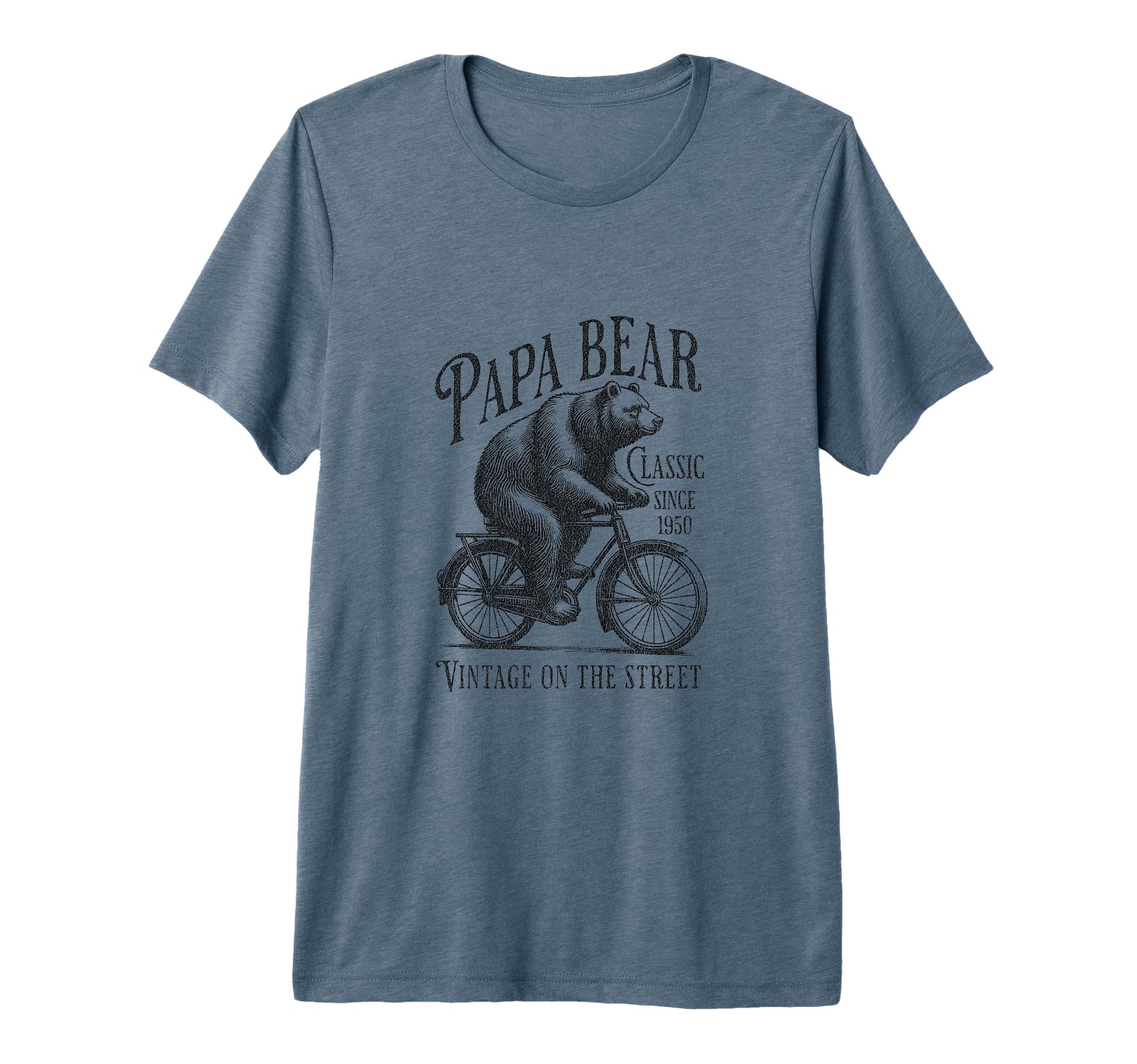 Papa Cycling Bear Funny Father Dad Tri T-Shirt - Graphic Print for Adults - T-Shirt, Sweatshirt, Hoodie