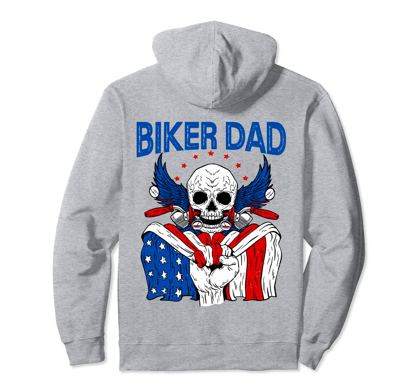 Biker Dad Motorcycle Fathers Day Usa Hoodie - Unique Graphic for Adults - T-Shirt, Sweatshirt, Hoodie