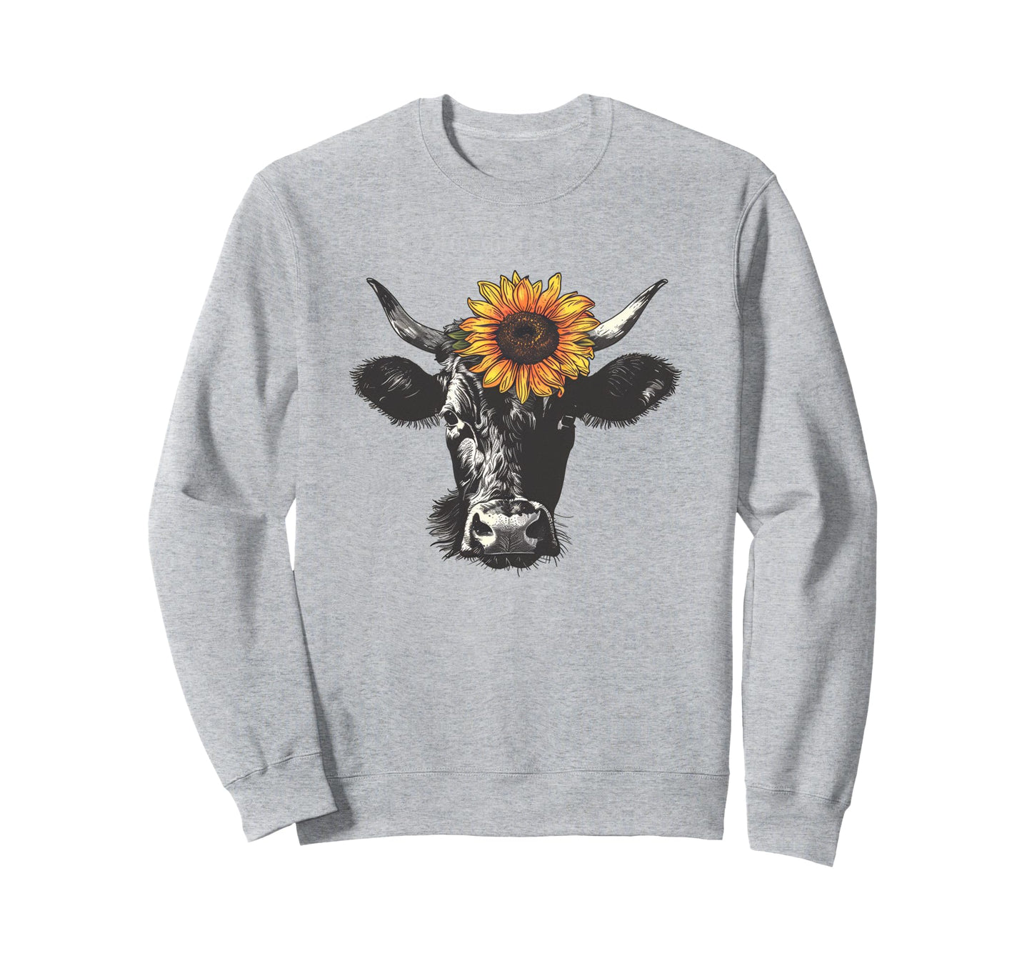 Cow Sunflower Pop Art Cow Lover Sweatshirt - Aesthetic Graphic for Adults - T-Shirt, Sweatshirt, Hoodie