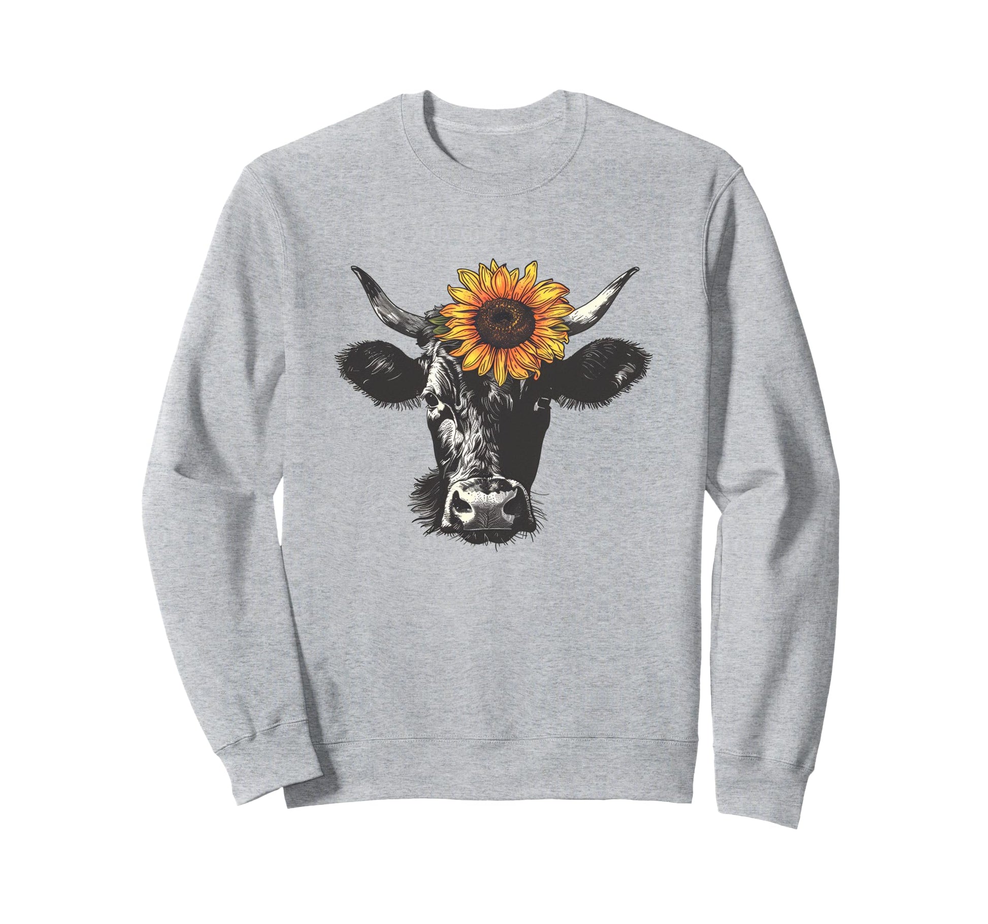 Cow Sunflower Pop Art Cow Lover Sweatshirt - Aesthetic Graphic for Adults - T-Shirt, Sweatshirt, Hoodie