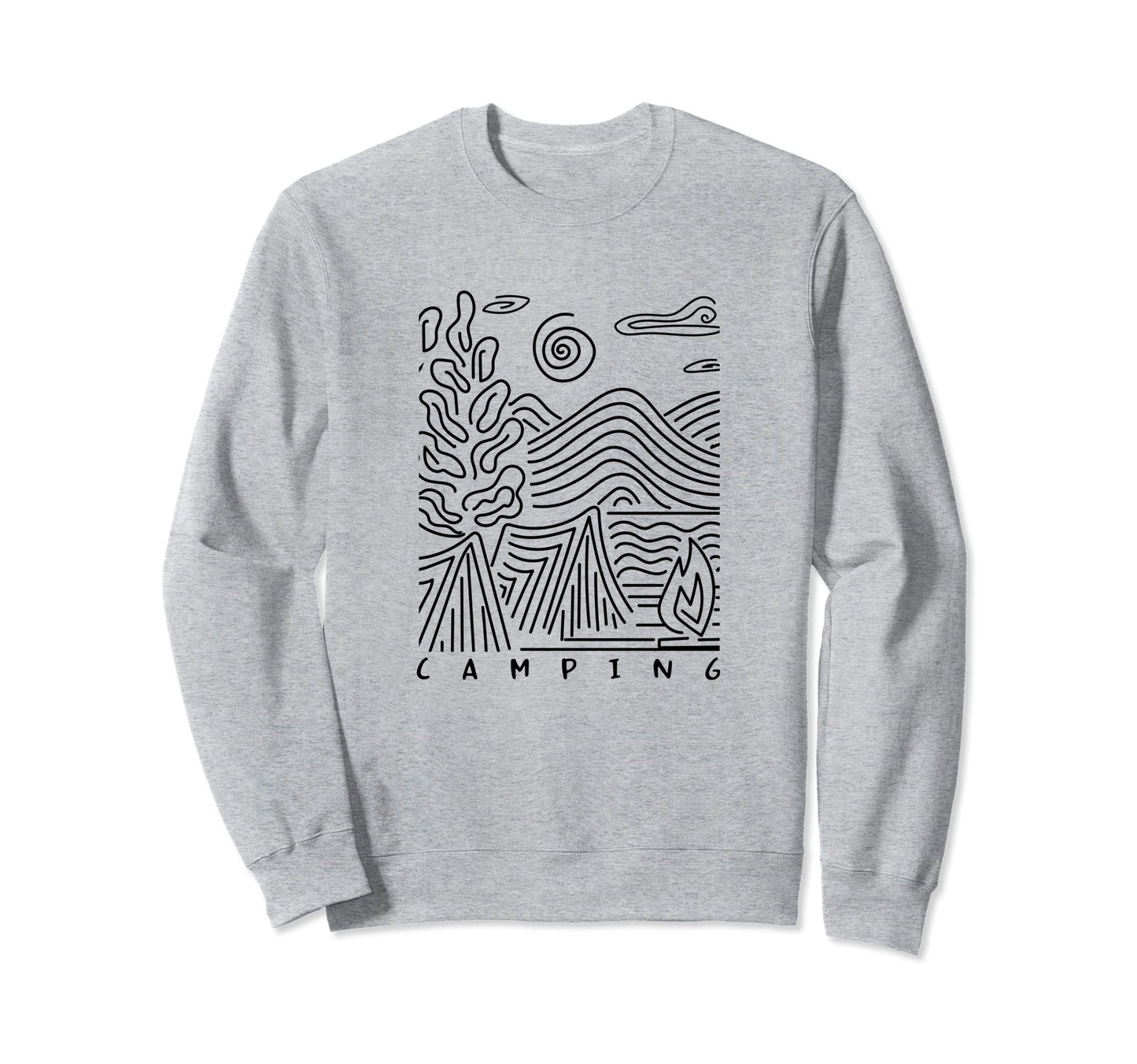 Camping Art Nature Wildlife Outdoor Sweatshirt - Minimalist Print Unisex - T-Shirt, Sweatshirt, Hoodie