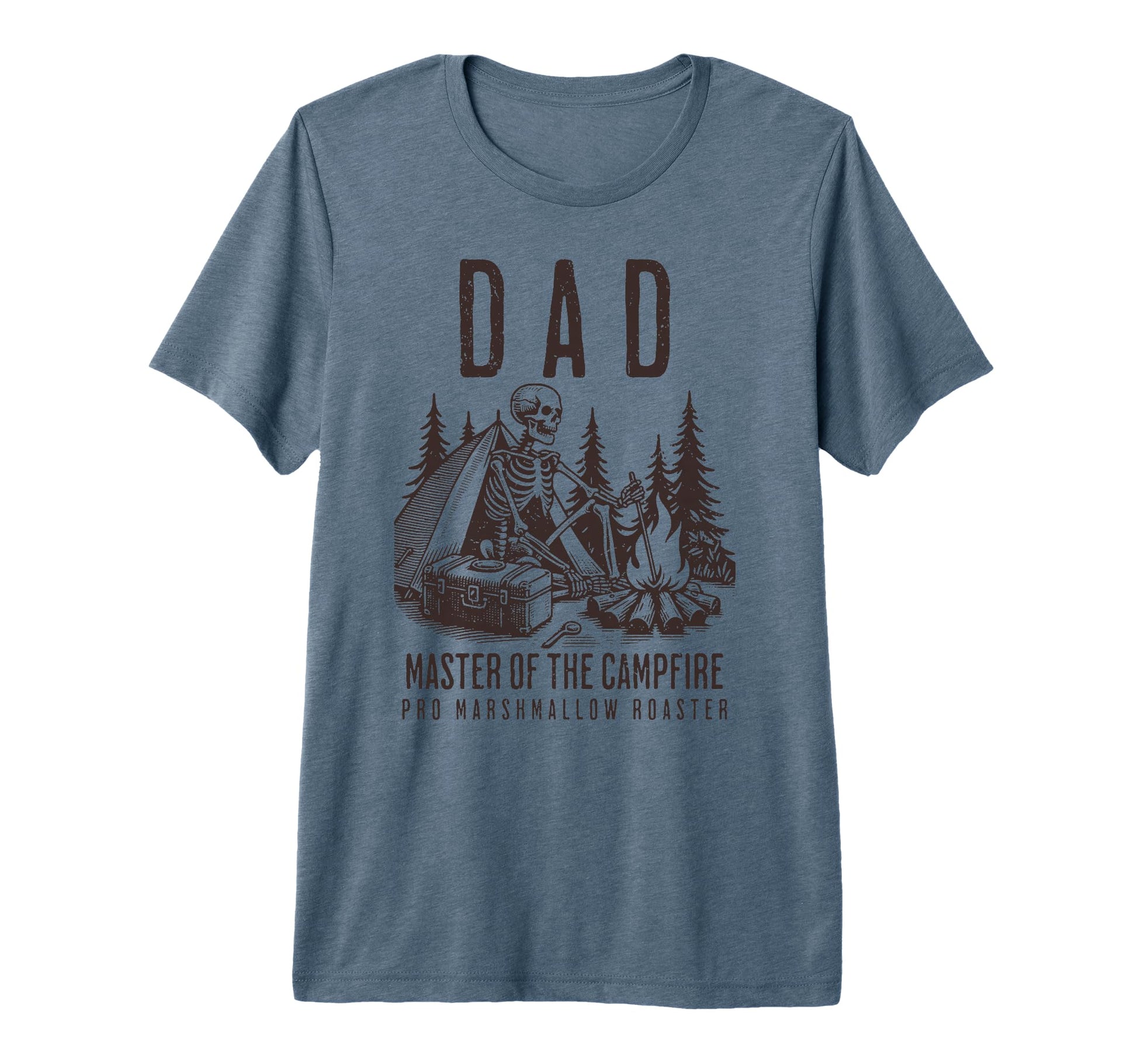 Dad Master Campfire Skeleton Camping T-Shirt - Novelty Apparel for Adults - T-Shirt, Sweatshirt, Hoodie
