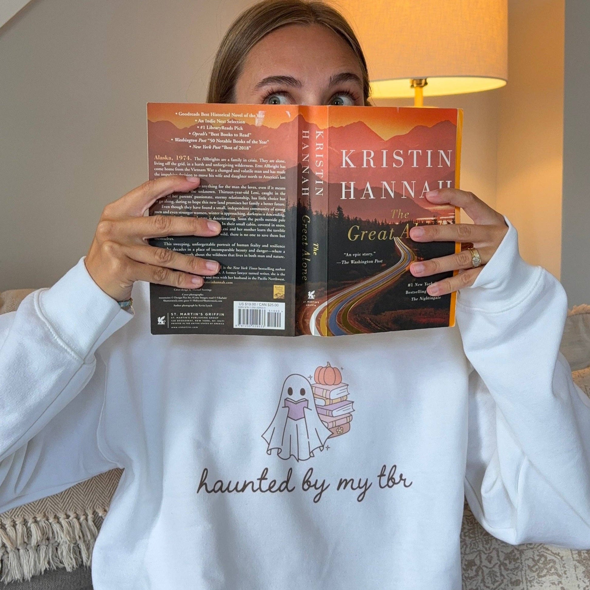 Haunted By My Tbr Unisex T-shirt, Sweatshirt, Hoodie, Long Sleeve Tee - T-Shirt, Sweatshirt, Hoodie