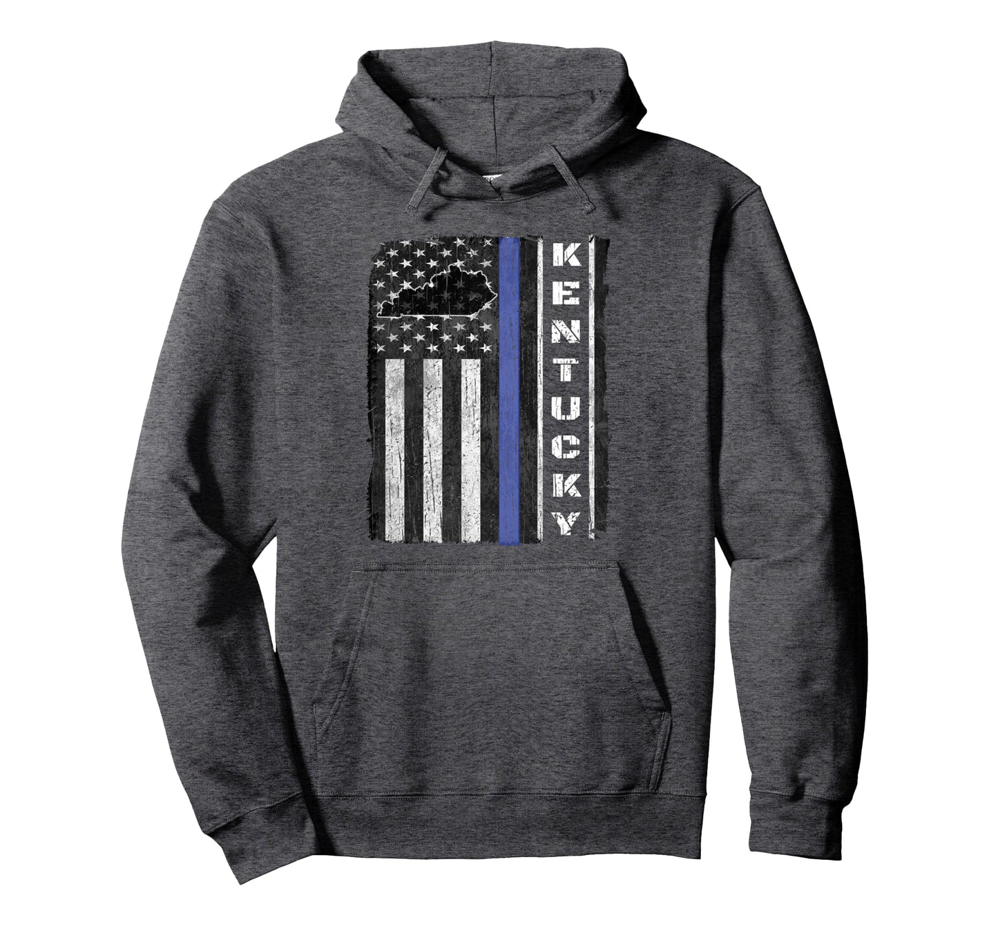 Kentucky Thin Blue Line Police Flag Hoodie - Custom Art Print Men Women - T-Shirt, Sweatshirt, Hoodie