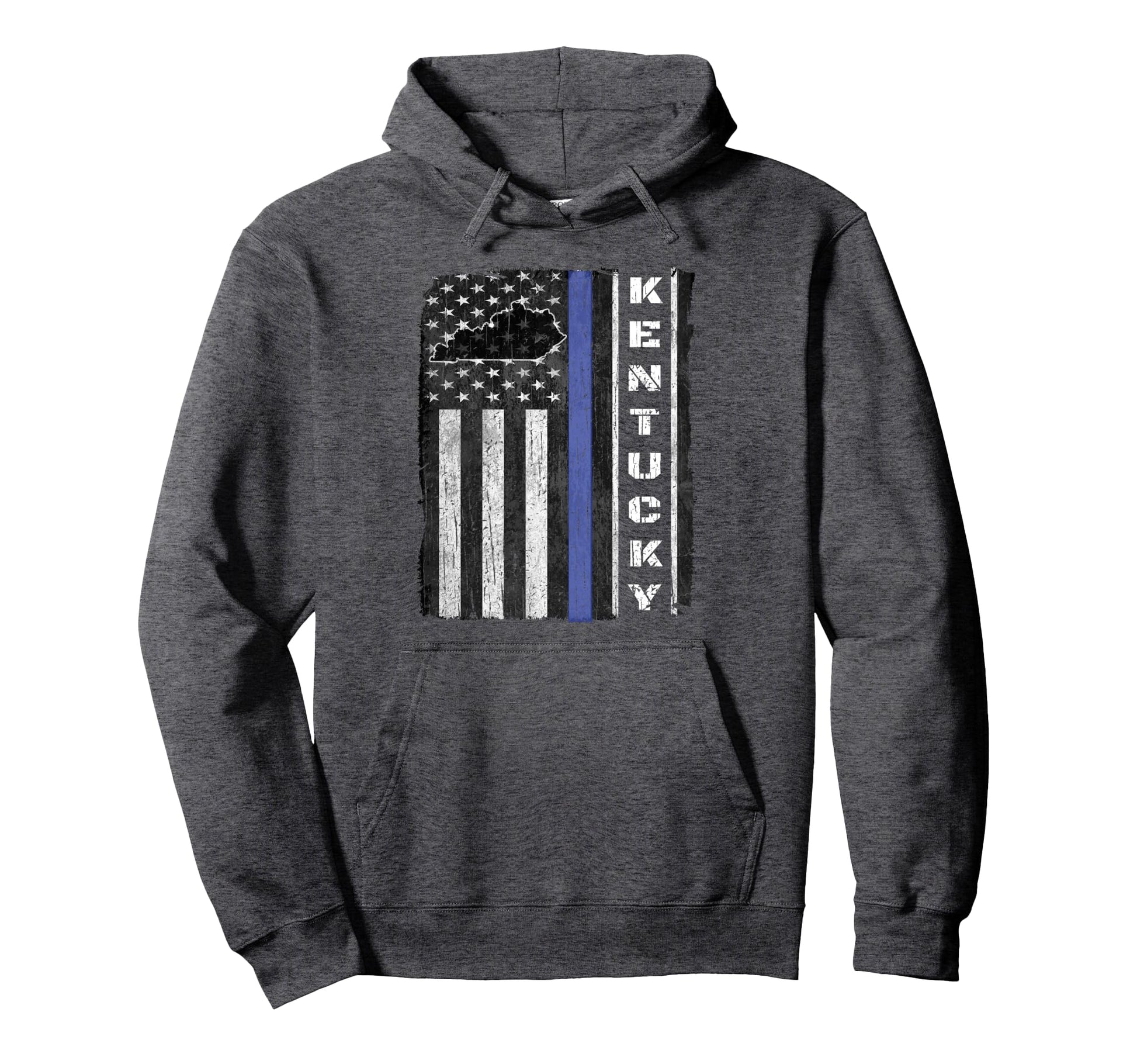 Kentucky Thin Blue Line Police Flag Hoodie - Custom Art Print Men Women - T-Shirt, Sweatshirt, Hoodie