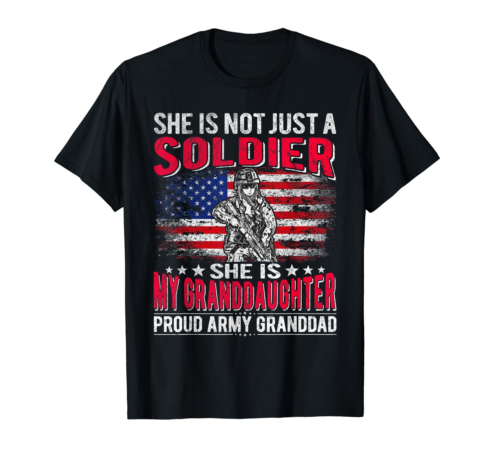 My Granddaughter My Soldier Proud T-Shirt - Novelty Apparel for Adults - T-Shirt, Sweatshirt, Hoodie
