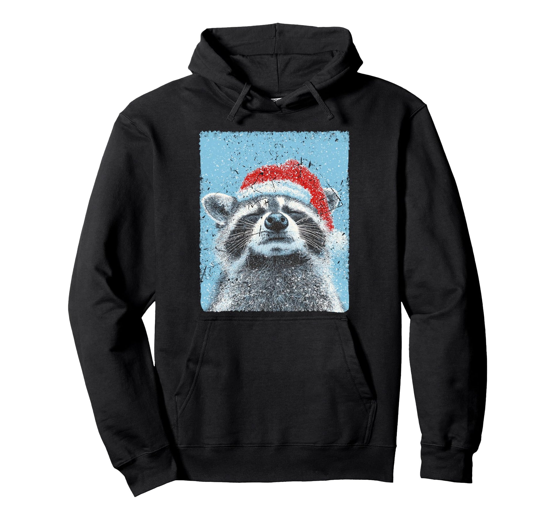 Pop Art Raccoon Winter Hoodie - Minimalist Print for Adults - T-Shirt, Sweatshirt, Hoodie
