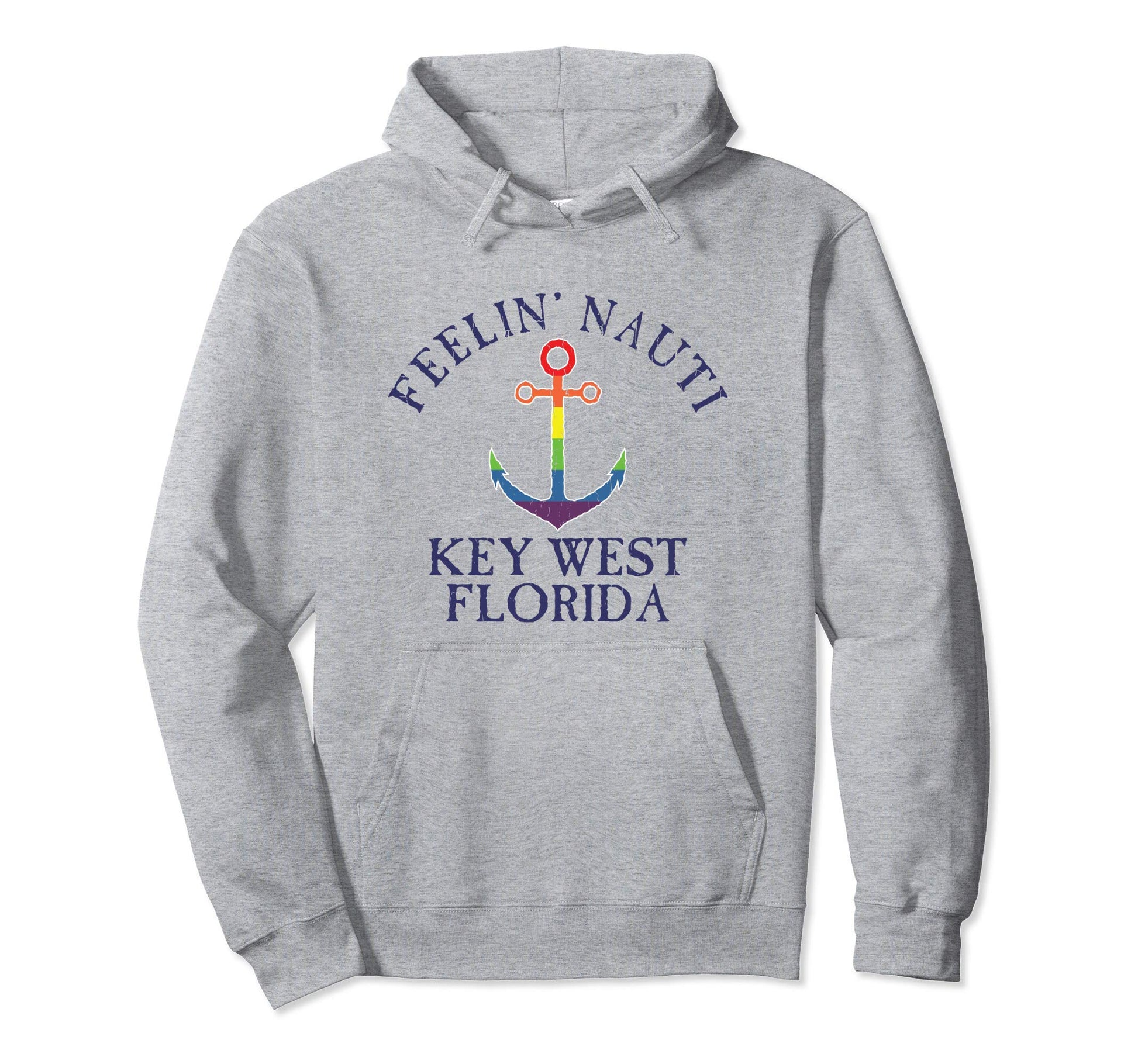 Feelin Nauti Key West Lgbtq Pride Nautical Hoodie - Unique Graphic Unisex - T-Shirt, Sweatshirt, Hoodie