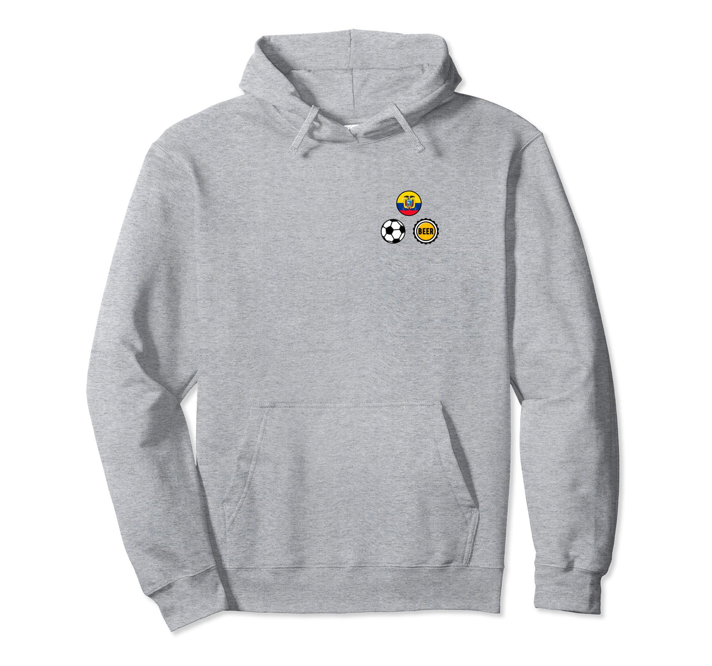 Ecuador Flag Soccer Beer Pocket Hoodie - Minimalist Print for Adults - T-Shirt, Sweatshirt, Hoodie