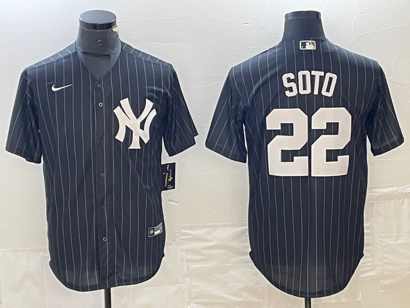 Men's New York Yankees Juan Soto #22 Black Replica Player Jersey1 baseball jersey product view 1