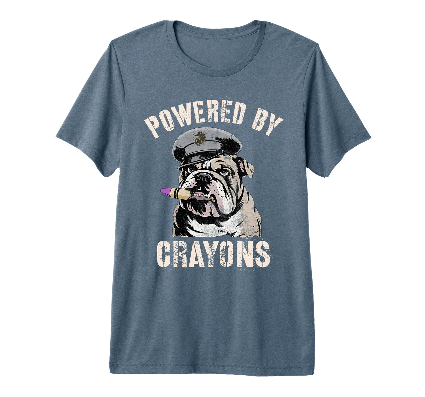 Sarcastic Powered Crayons Bulldog T-Shirt - Unique Graphic for Adults - T-Shirt, Sweatshirt, Hoodie