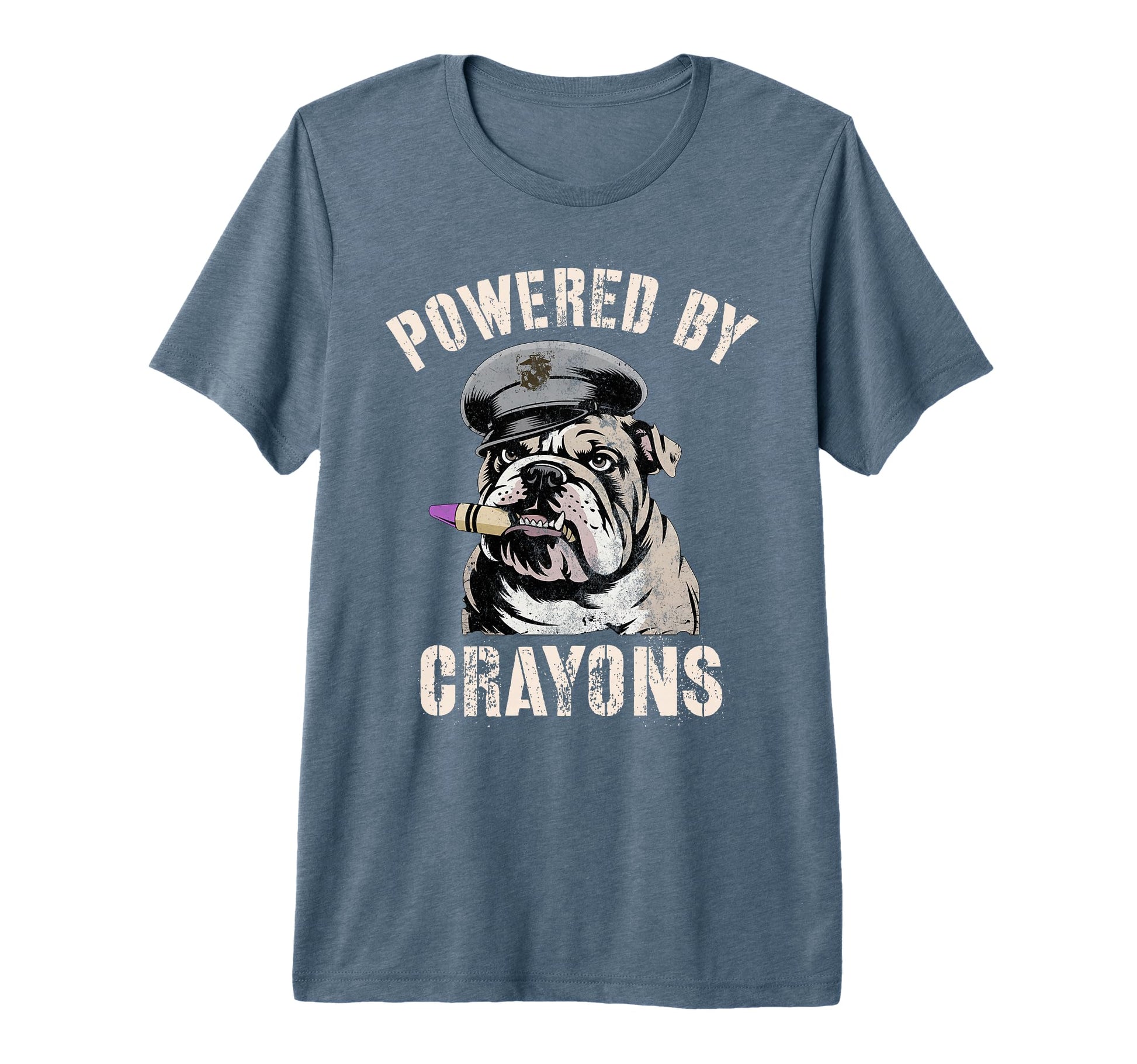 Sarcastic Powered Crayons Bulldog T-Shirt - Unique Graphic for Adults - T-Shirt, Sweatshirt, Hoodie