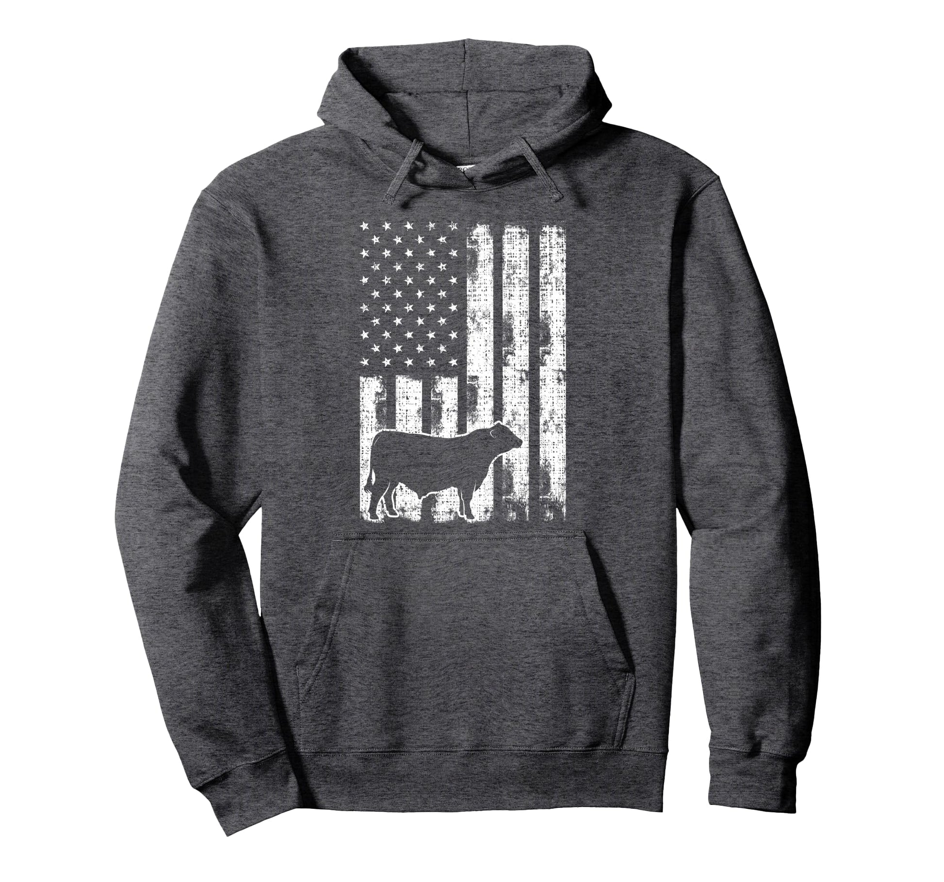 American Flag Usa Cow Black Angus Hoodie - Minimalist Print for Adults - T-Shirt, Sweatshirt, Hoodie