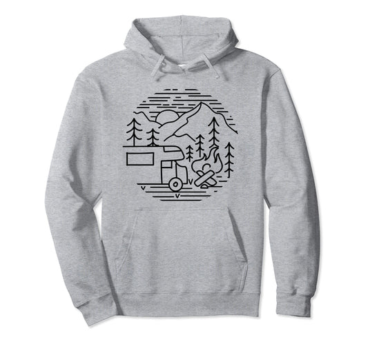 Camping Nature Wildlife Hiking Hoodie - Aesthetic Graphic for Adults - T-Shirt, Sweatshirt, Hoodie