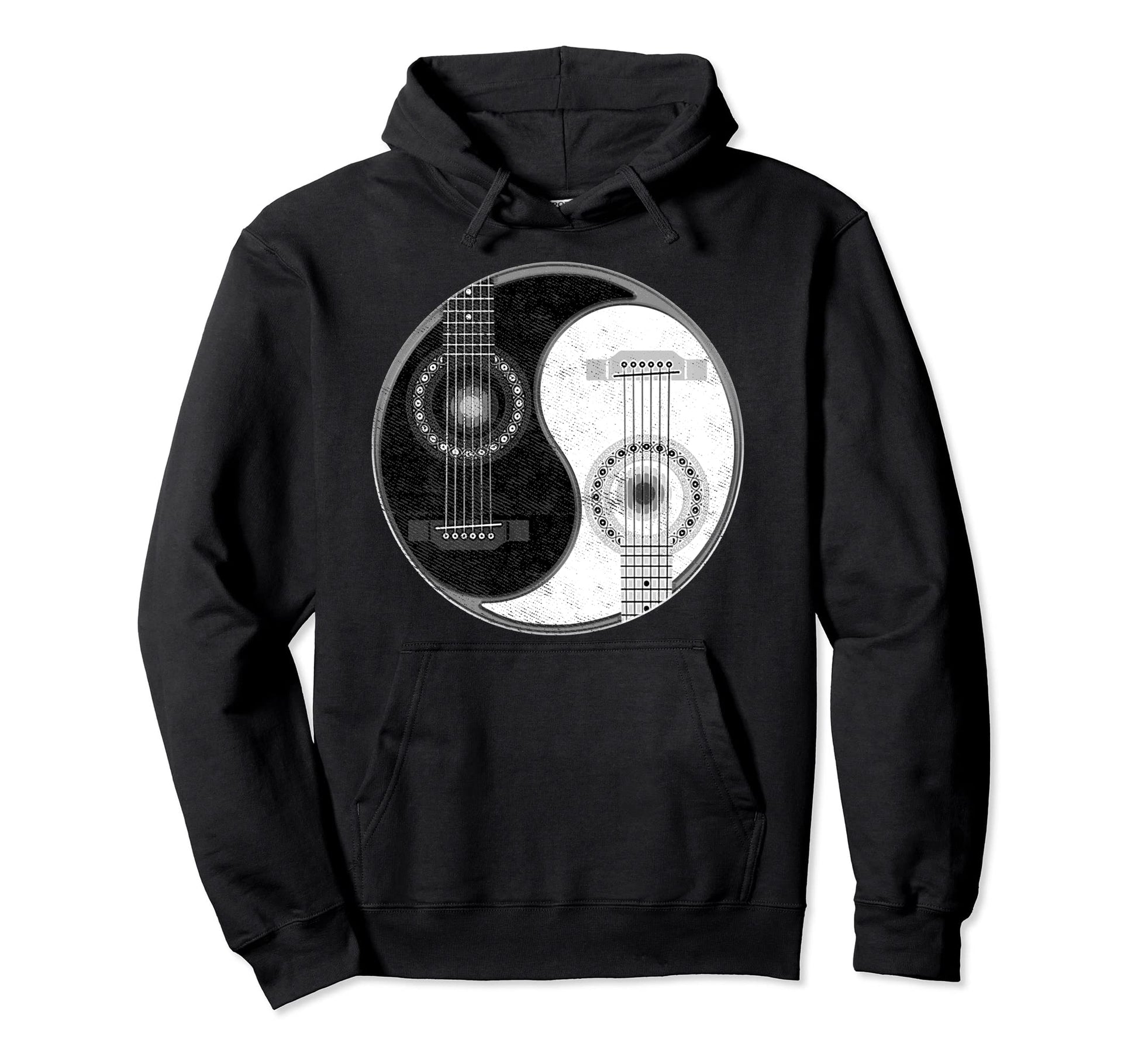 Yin Yang Guitar Player Guitarist Hoodie - Streetwear Style for Adults - T-Shirt, Sweatshirt, Hoodie