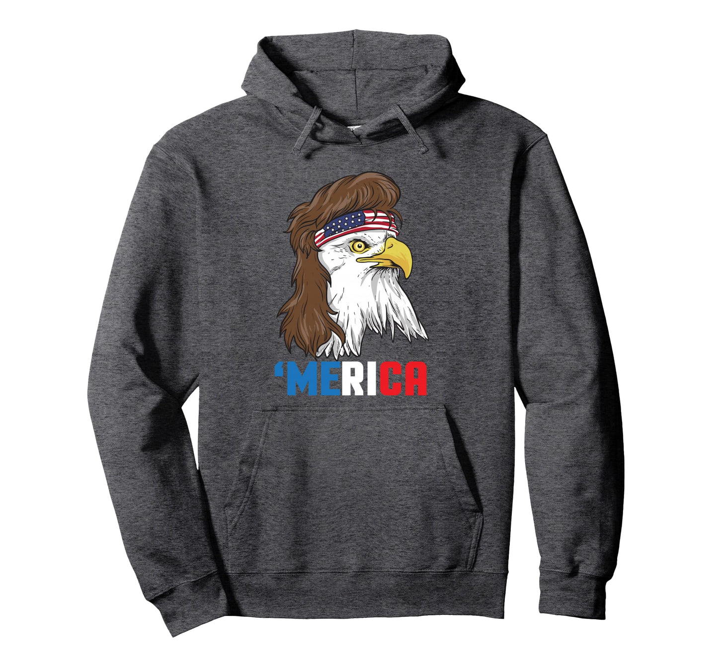 Merica Patriotic Mullet Eagle Pride Hoodie - Casual Everyday Wear Unisex - T-Shirt, Sweatshirt, Hoodie