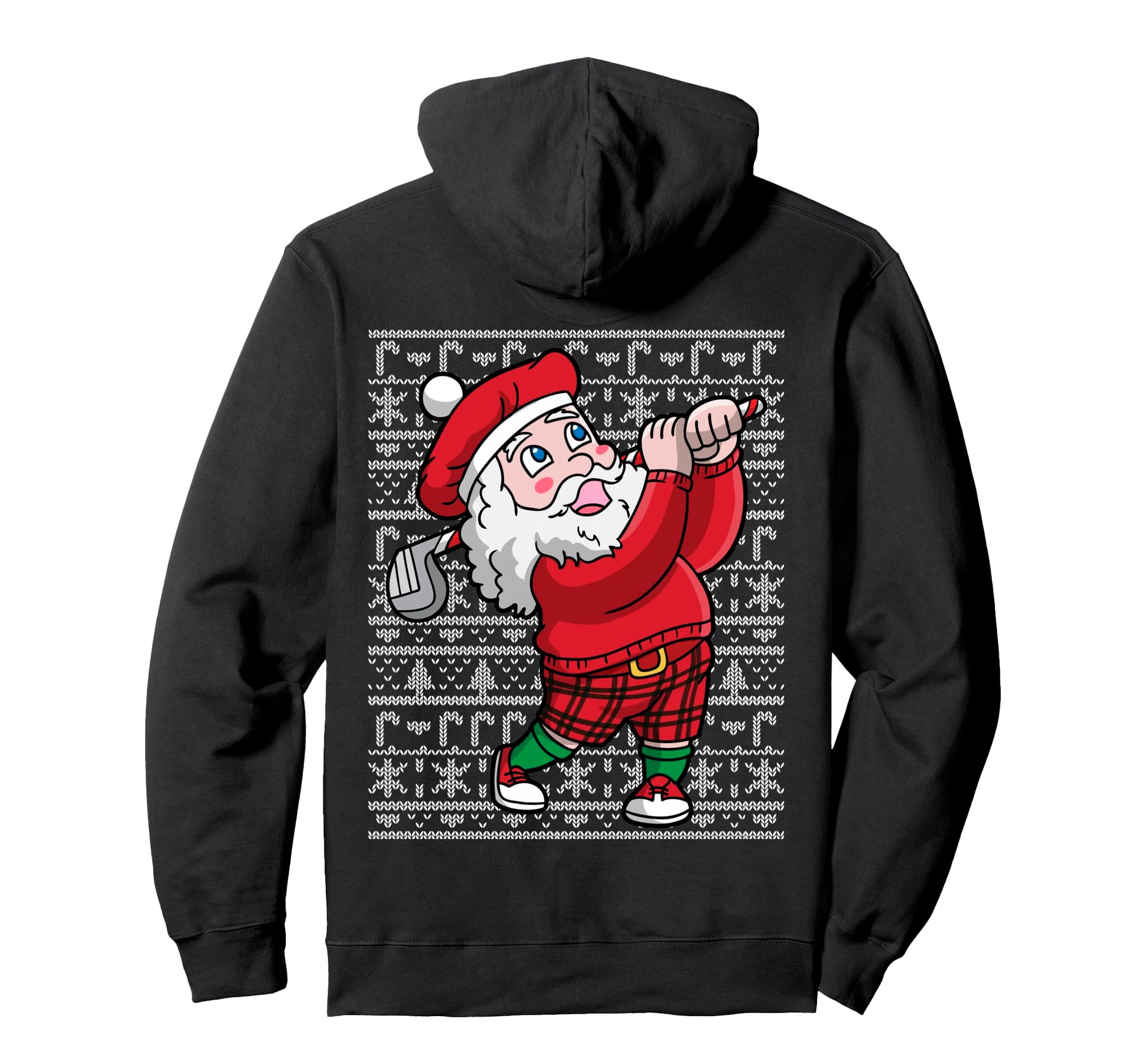 Golf Santa Claus Golfing Golfer Hoodie - Aesthetic Graphic for Adults - T-Shirt, Sweatshirt, Hoodie