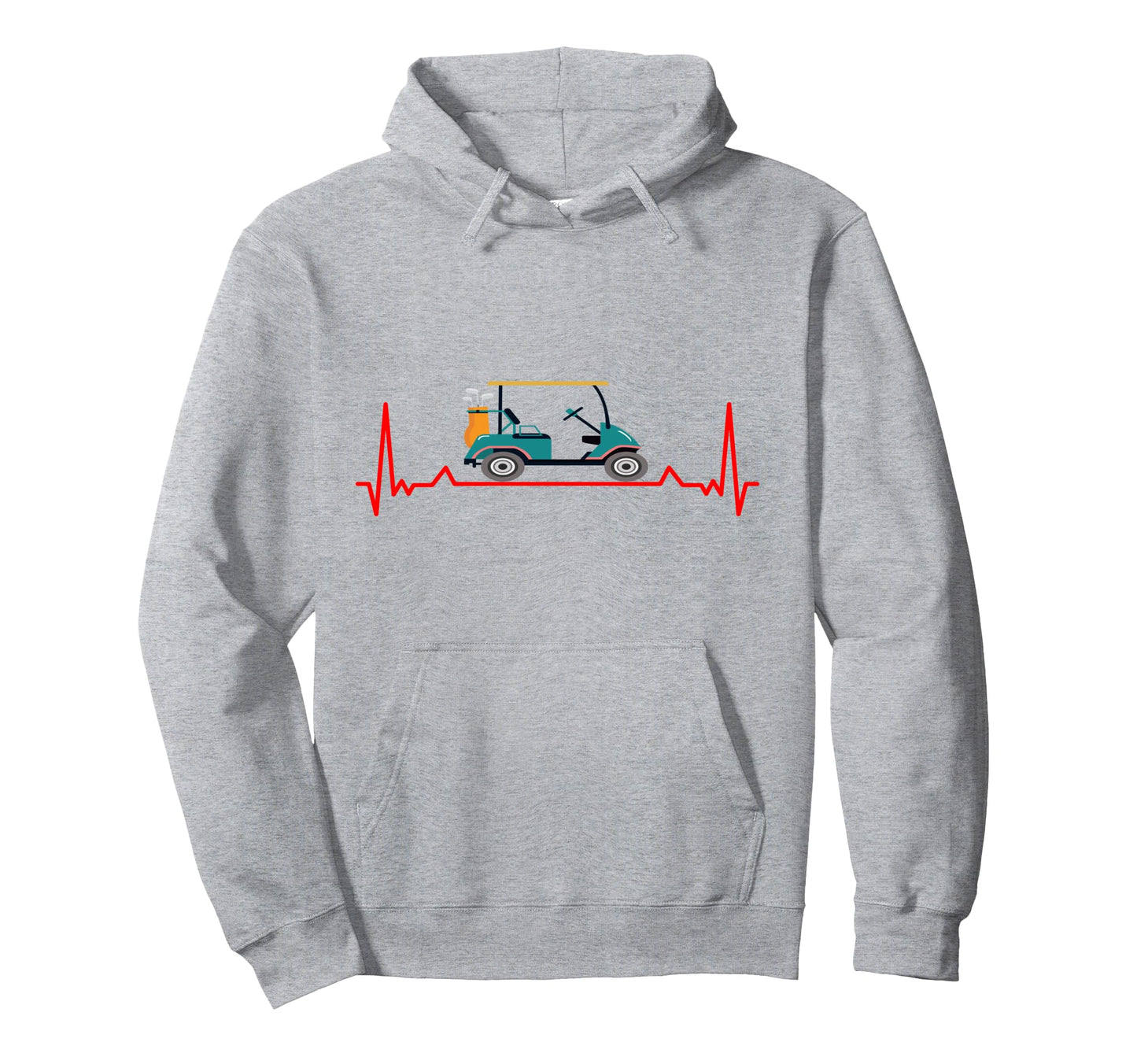 Ekg Heartbeat Pulse Line Golf Cart Club Hoodie - Novelty Apparel Unisex - T-Shirt, Sweatshirt, Hoodie